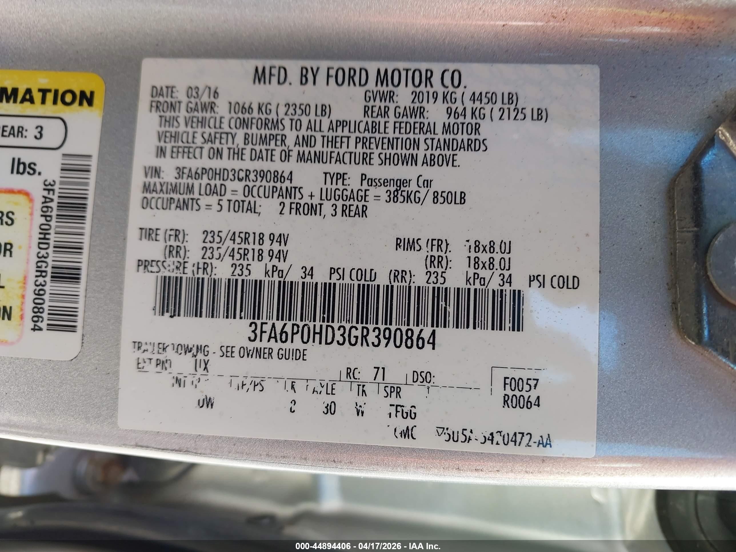 2016 Ford Fusion Se Silver vin: 3FA6P0HD3GR390864