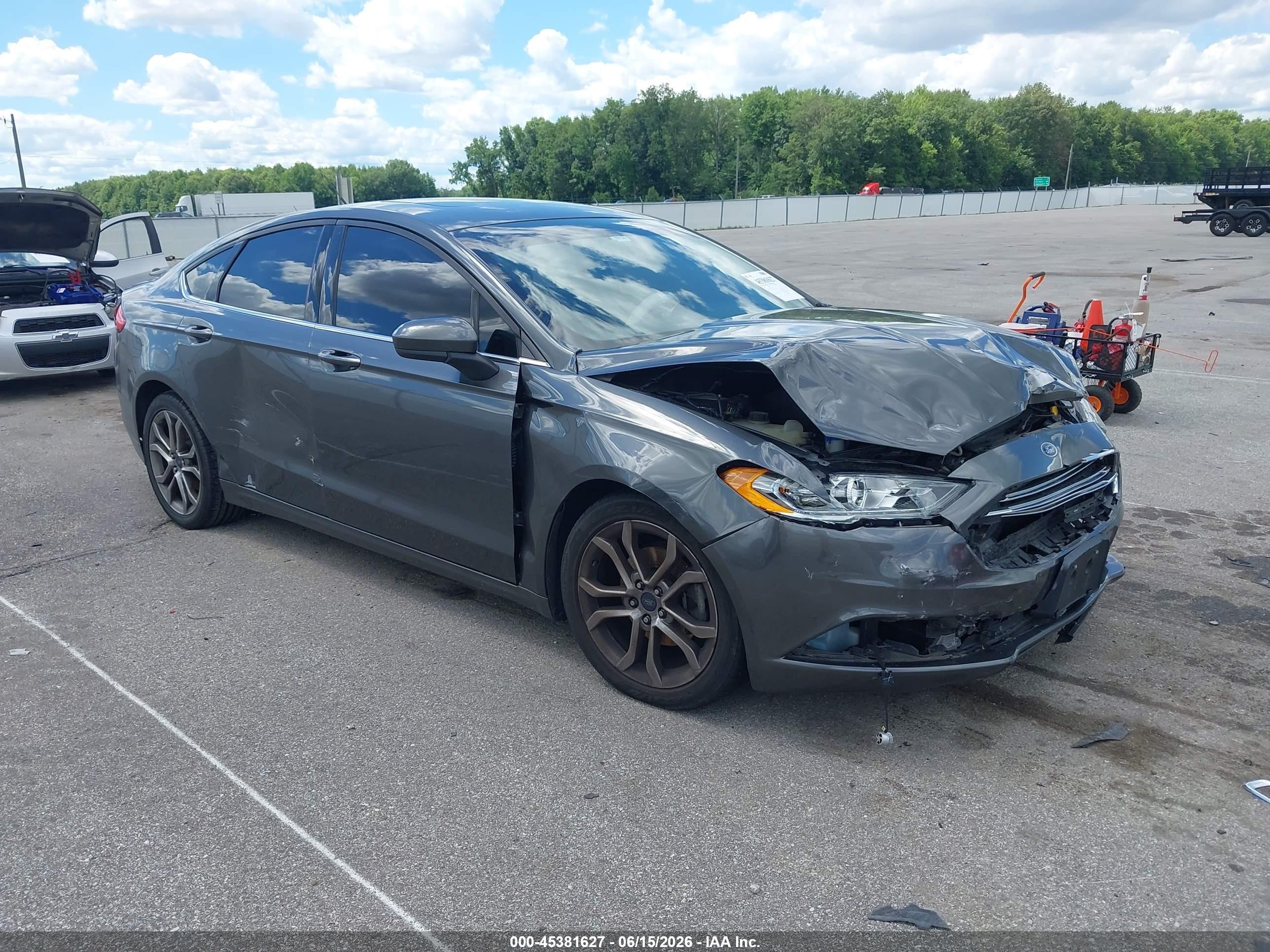 2017 Ford Fusion Se Gray vin: 3FA6P0HD3HR254767