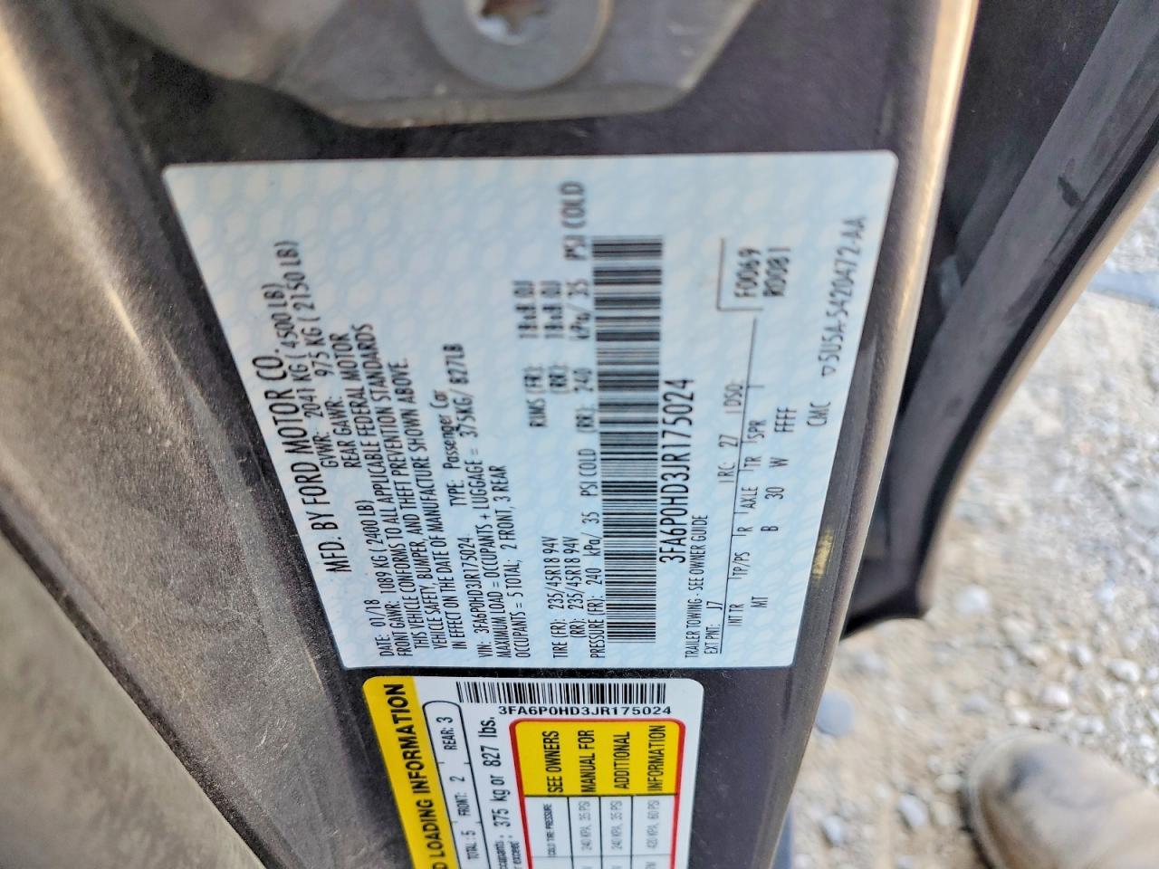2018 Ford Fusion Se Gray vin: 3FA6P0HD3JR175024