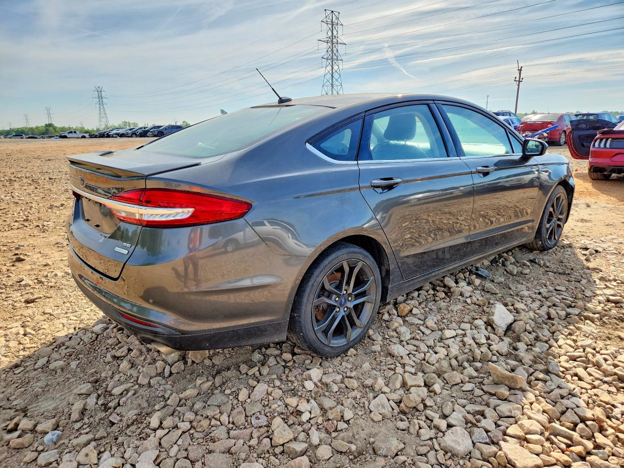 2018 Ford Fusion Se Gray vin: 3FA6P0HD3JR251339