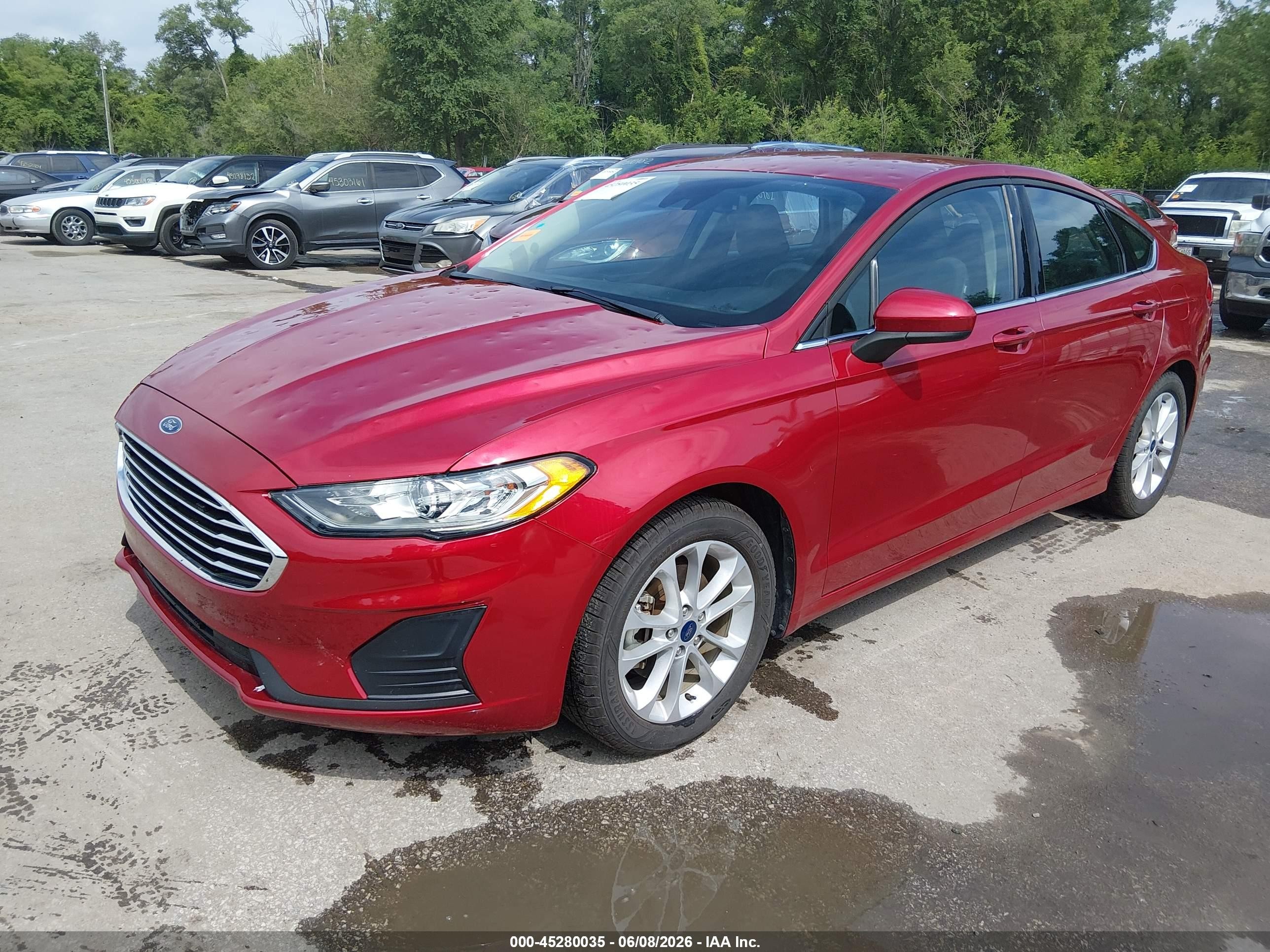 2020 Ford Fusion Se Red vin: 3FA6P0HD3LR219882