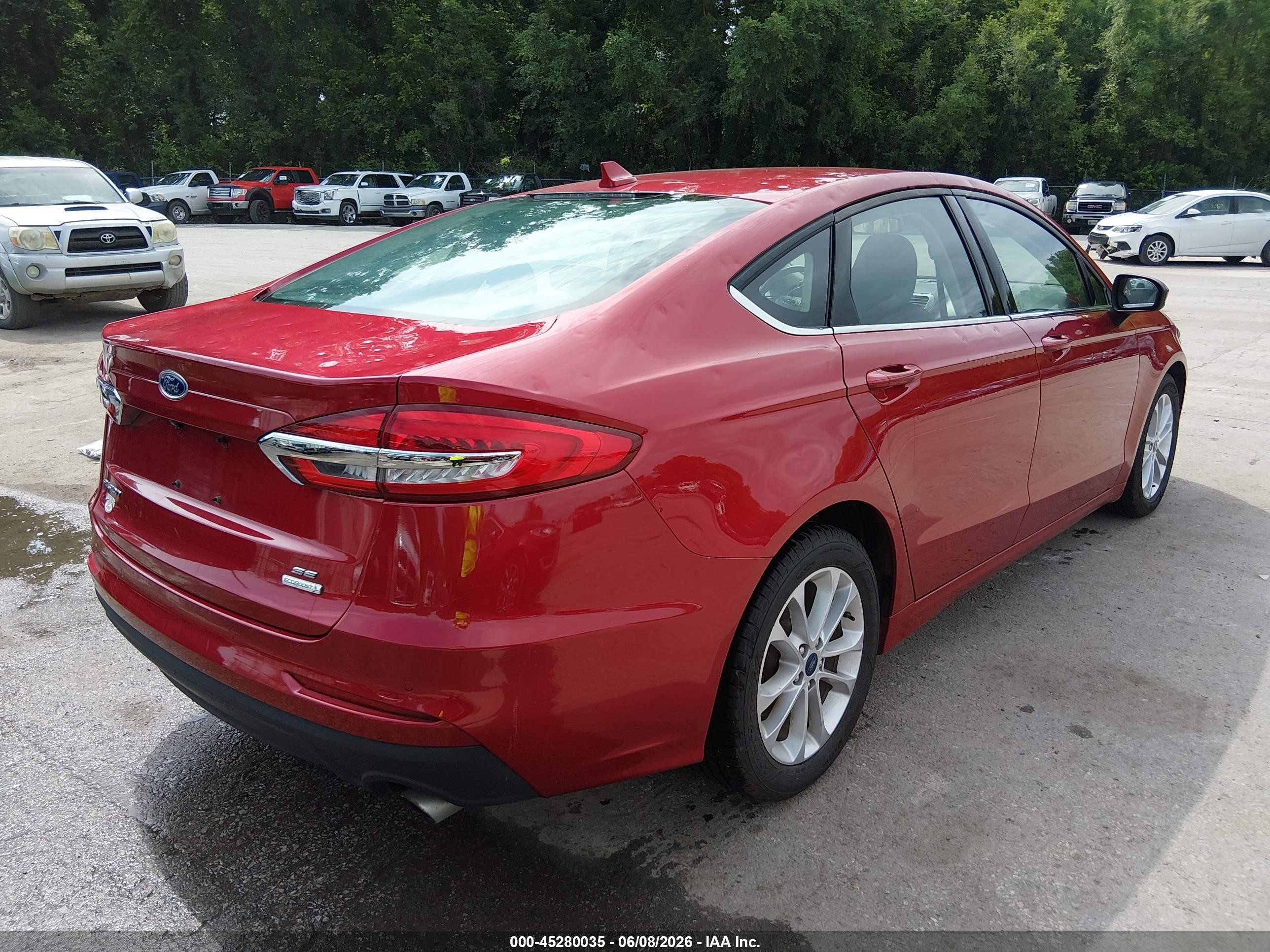 2020 Ford Fusion Se Red vin: 3FA6P0HD3LR219882