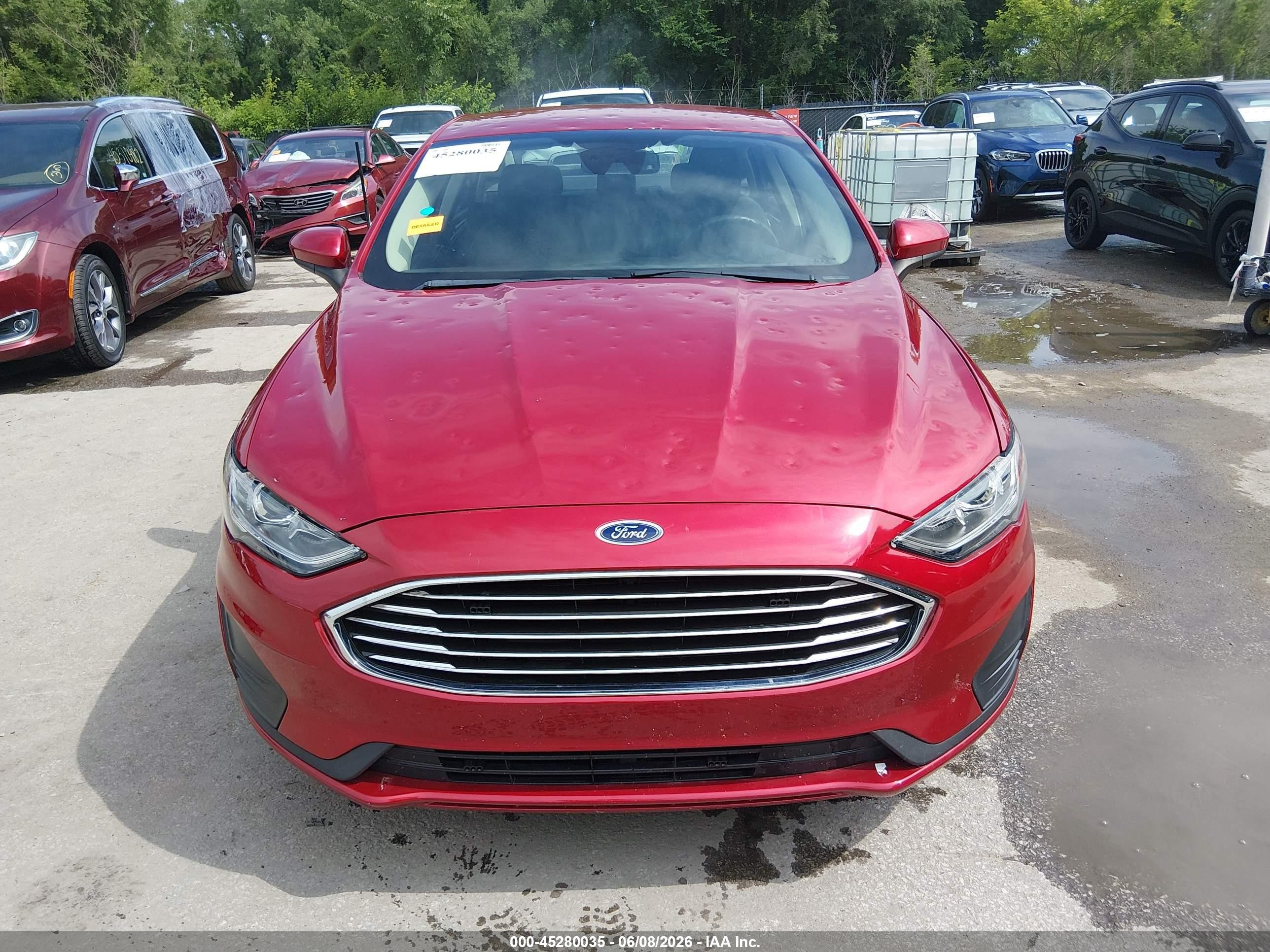 2020 Ford Fusion Se Red vin: 3FA6P0HD3LR219882
