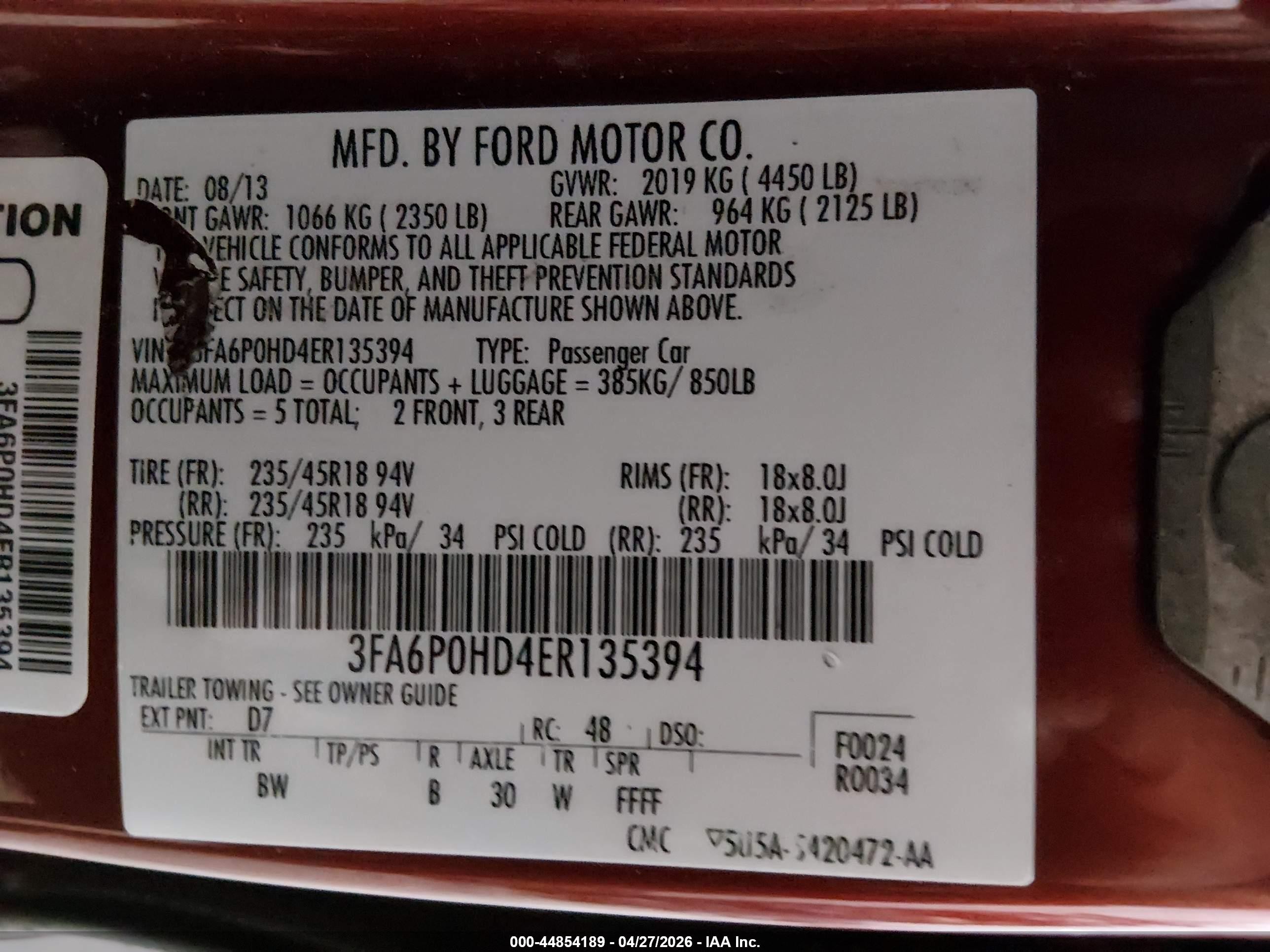 2014 Ford Fusion Se Красный vin: 3FA6P0HD4ER135394