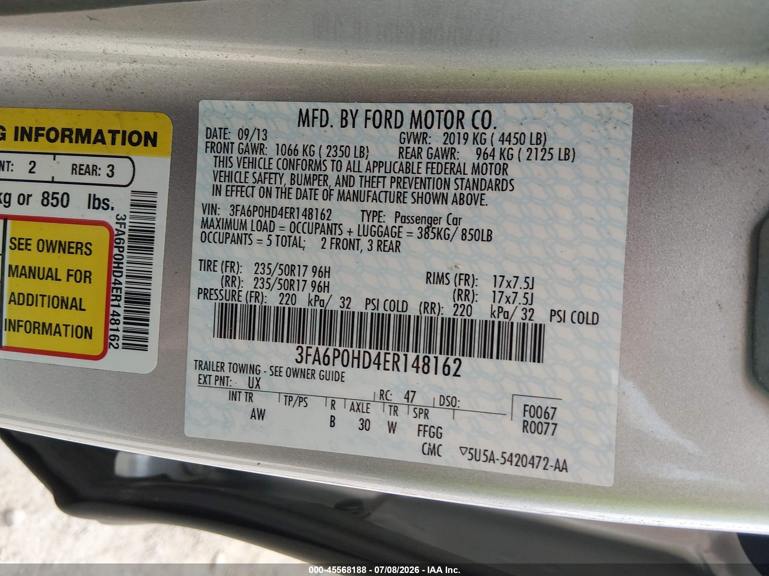 2014 Ford Fusion Se Silver vin: 3FA6P0HD4ER148162