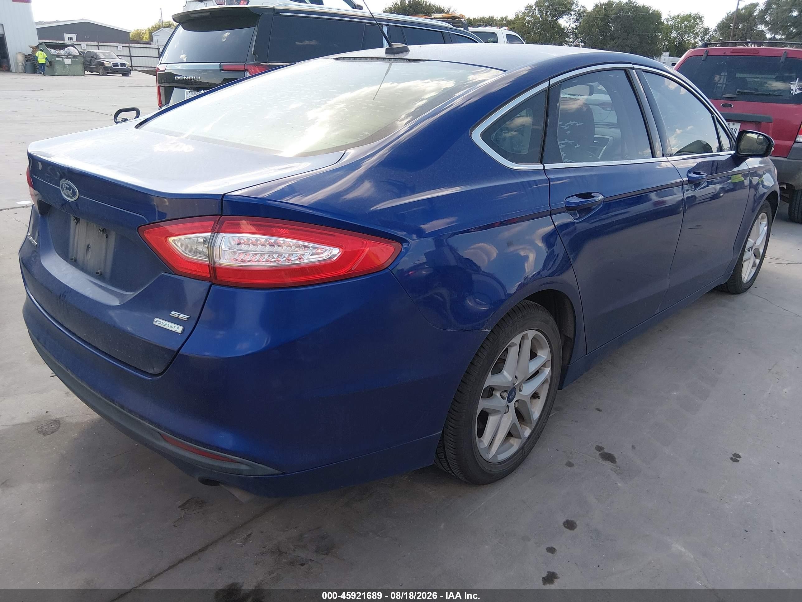 2014 Ford Fusion Se Синий vin: 3FA6P0HD4ER149148