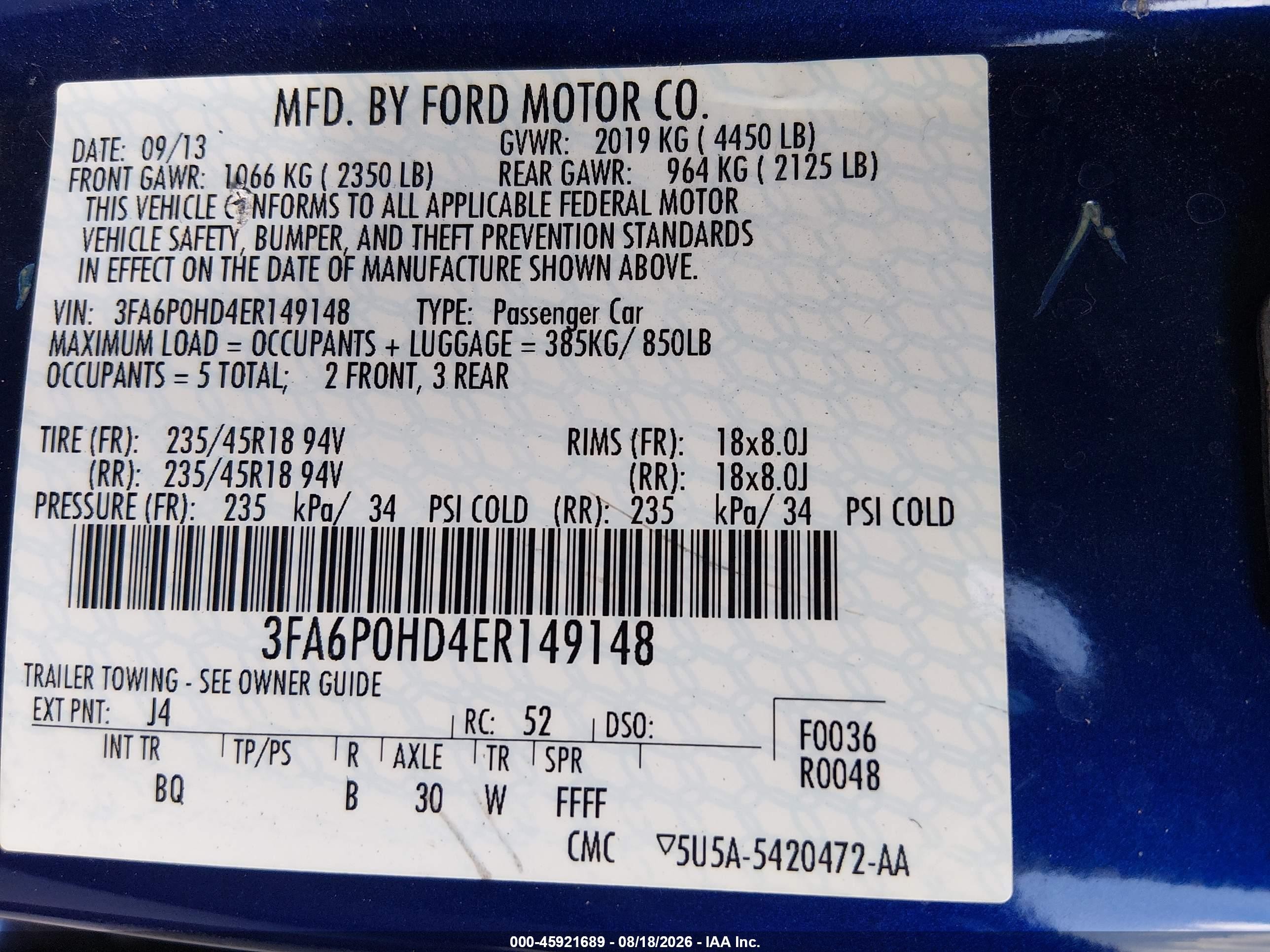 2014 Ford Fusion Se Синий vin: 3FA6P0HD4ER149148