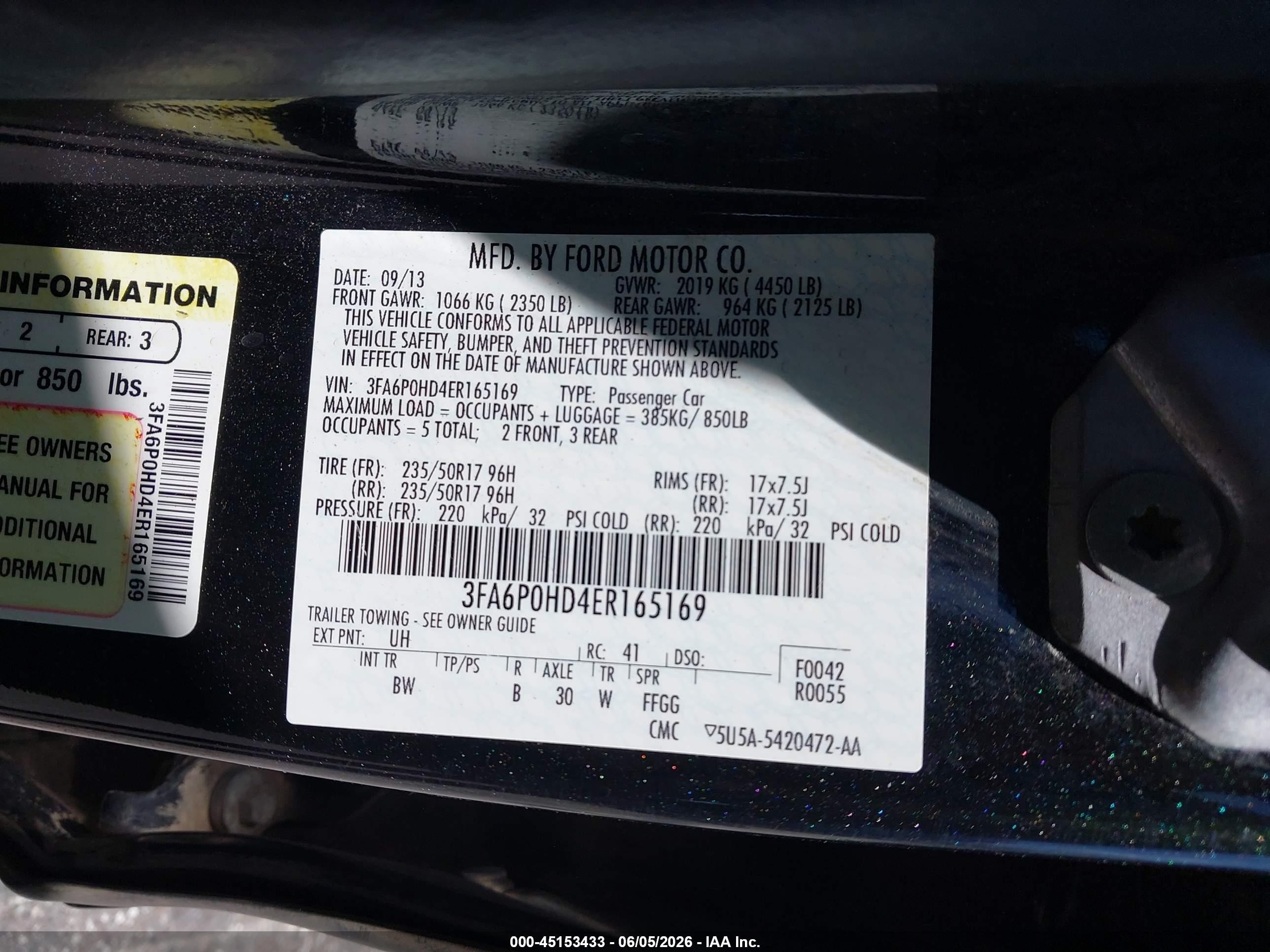 2014 Ford Fusion Se Black vin: 3FA6P0HD4ER165169