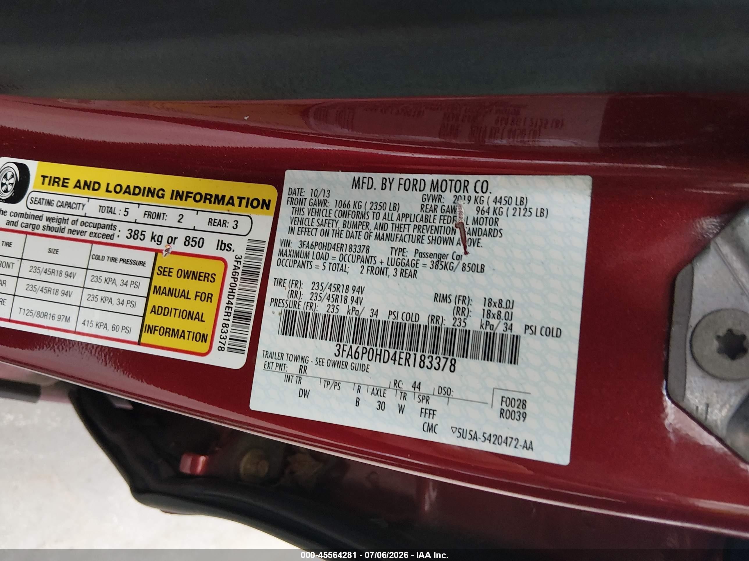 2014 Ford Fusion Se Бордовый vin: 3FA6P0HD4ER183378