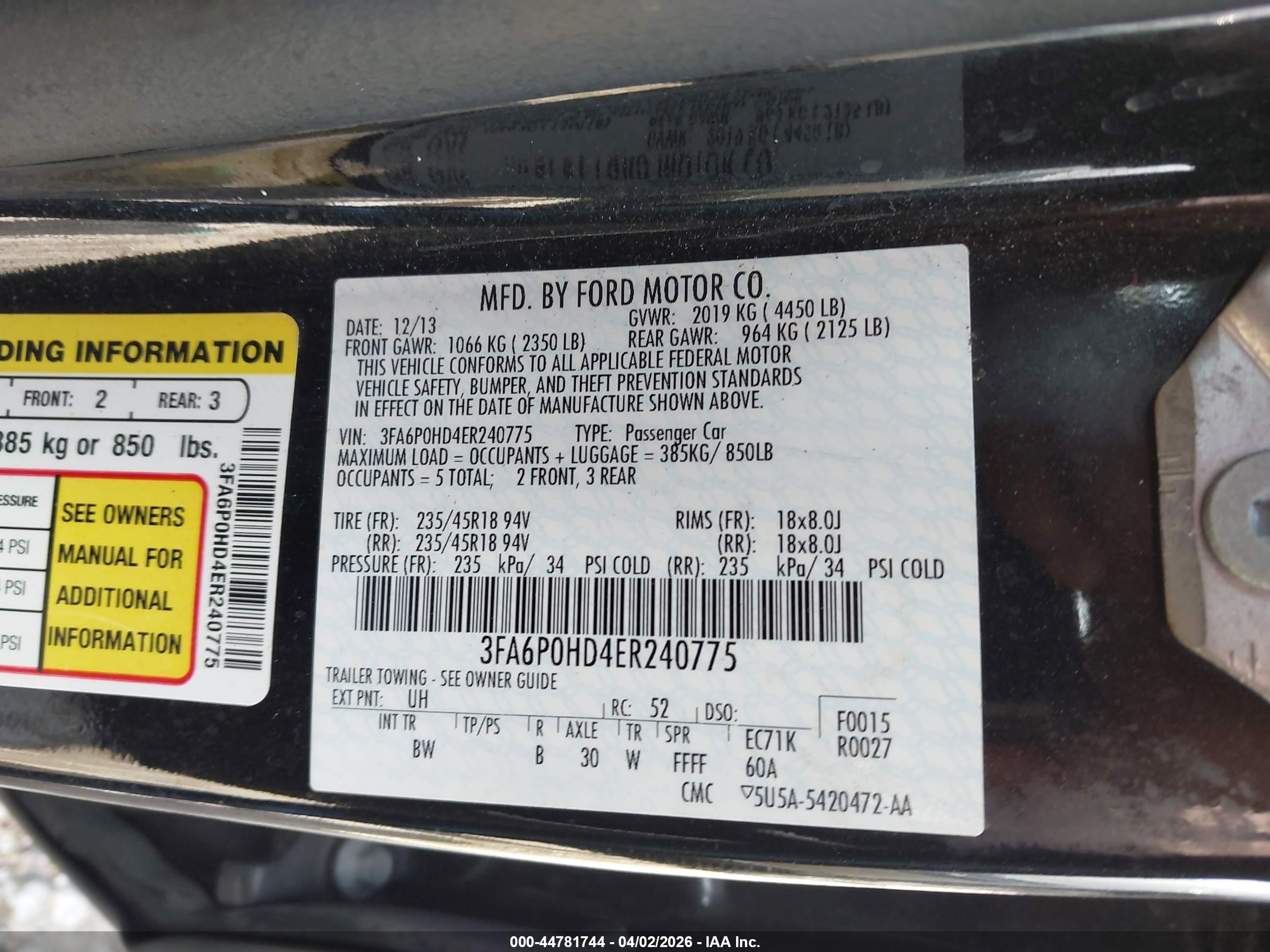 2014 Ford Fusion Se Black vin: 3FA6P0HD4ER240775