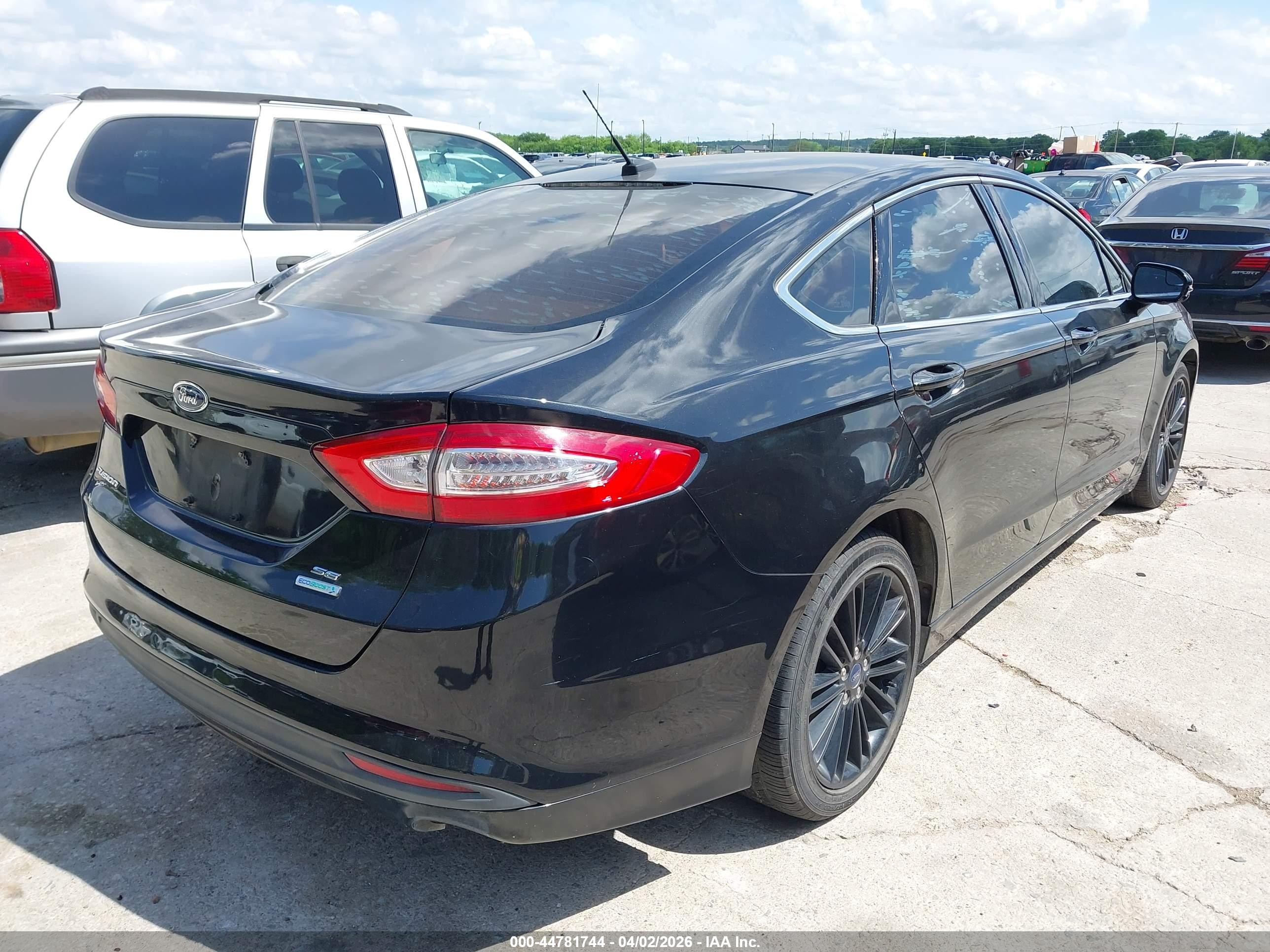 2014 Ford Fusion Se Black vin: 3FA6P0HD4ER240775