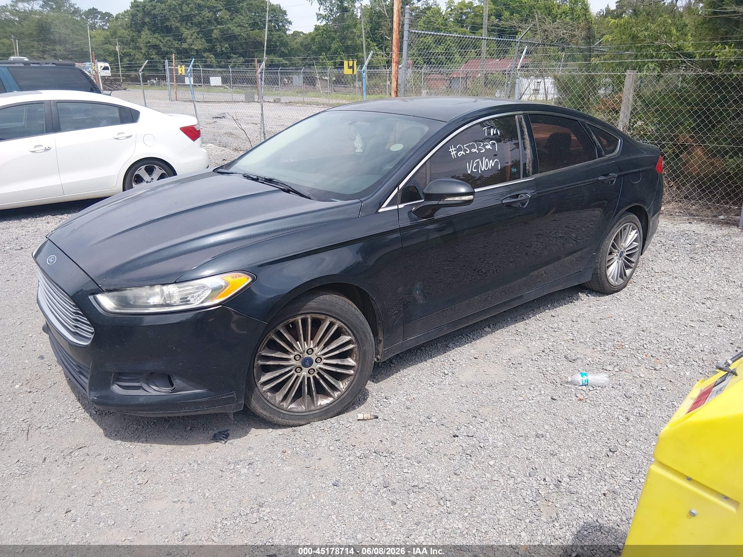 2014 Ford Fusion Se Black vin: 3FA6P0HD4ER252327