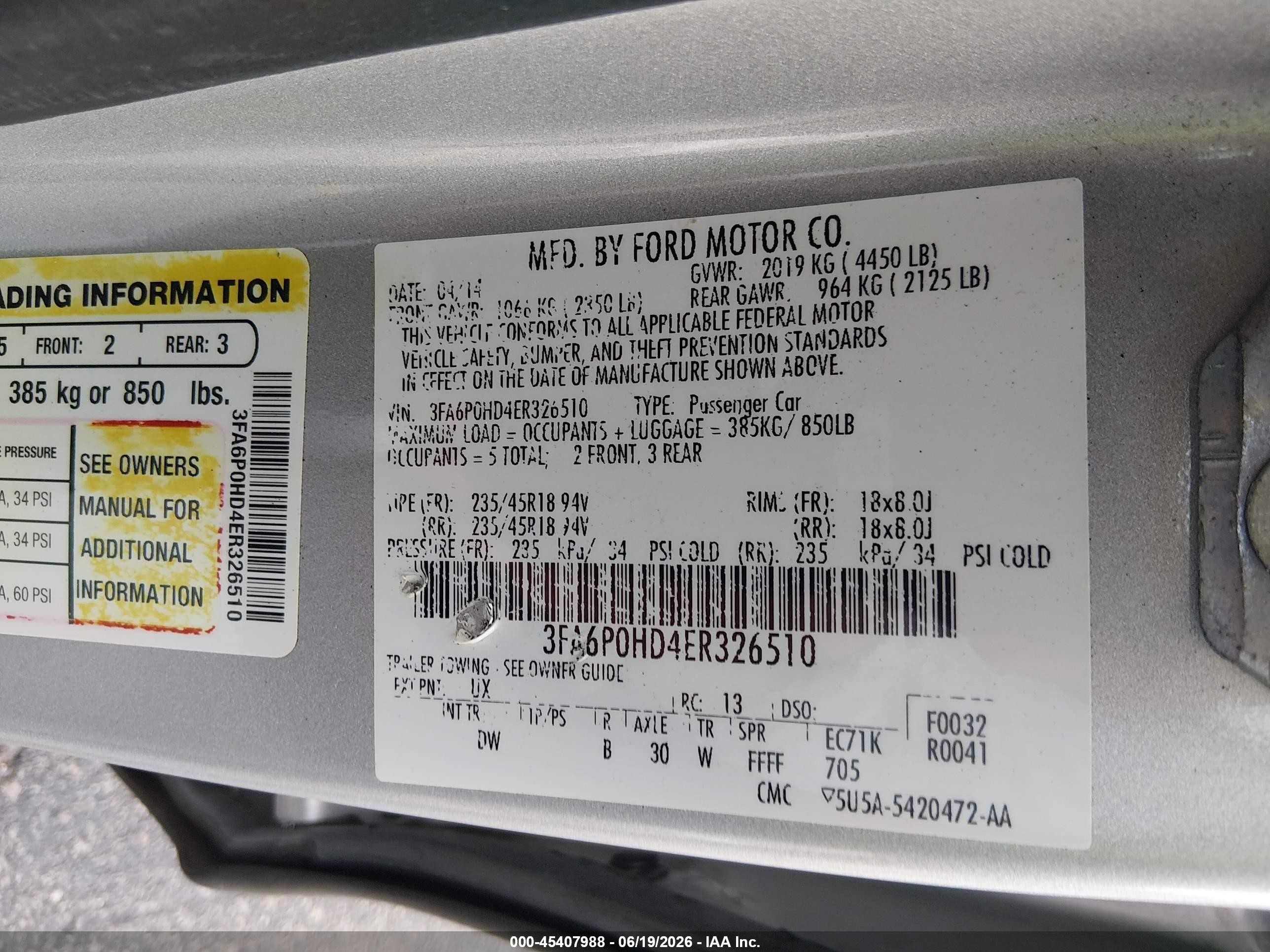 2014 Ford Fusion Se Silver vin: 3FA6P0HD4ER326510