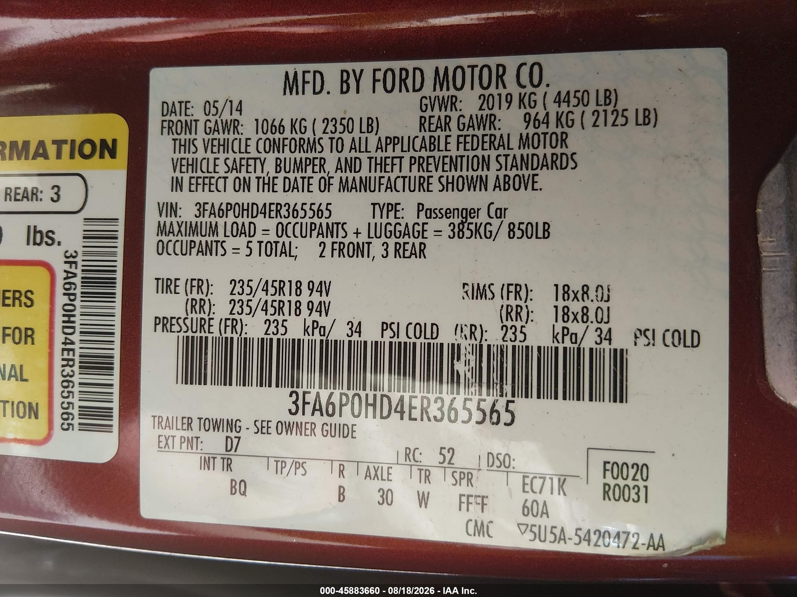 2014 Ford Fusion Se Red vin: 3FA6P0HD4ER365565