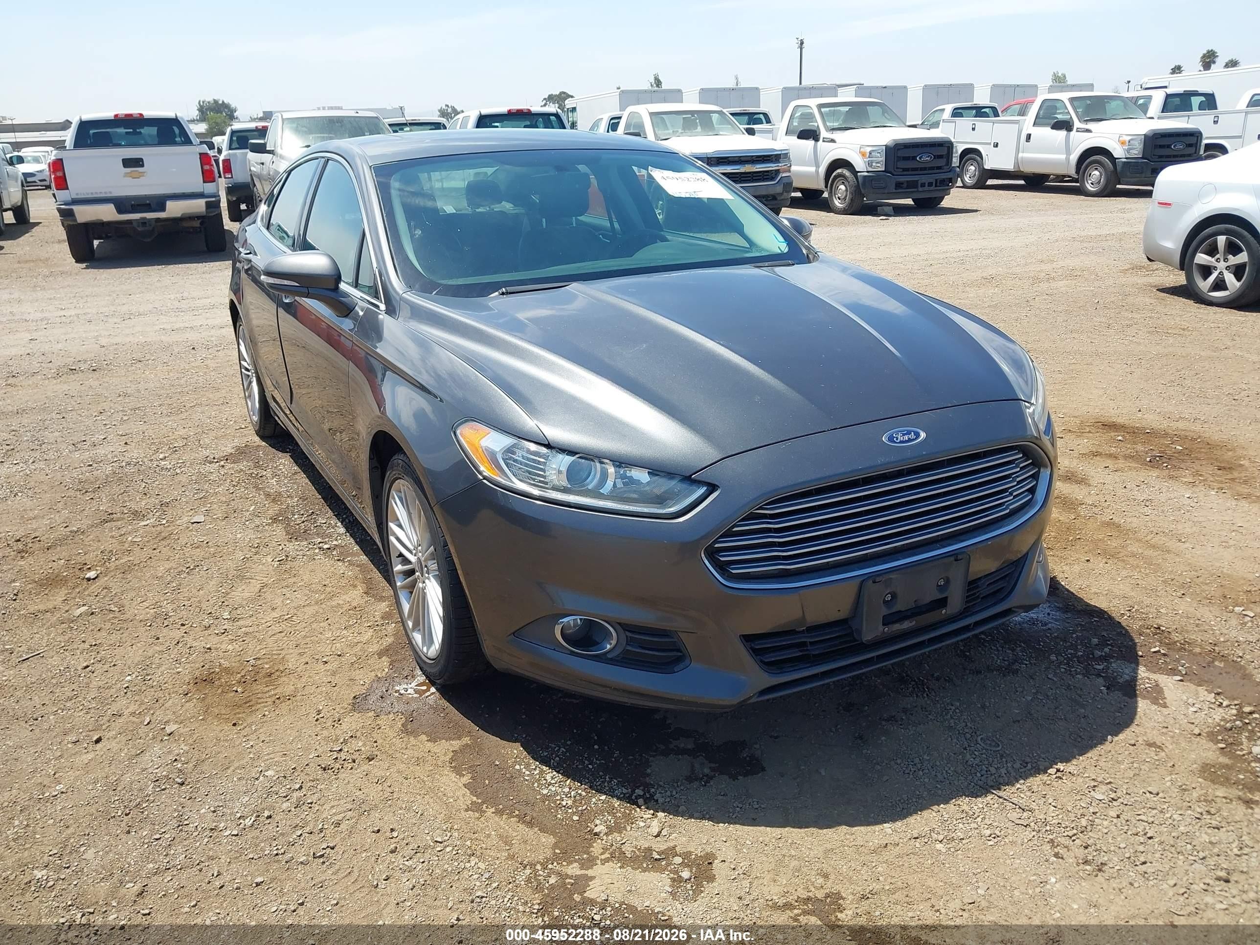 2015 Ford Fusion Se Gray vin: 3FA6P0HD4FR128303