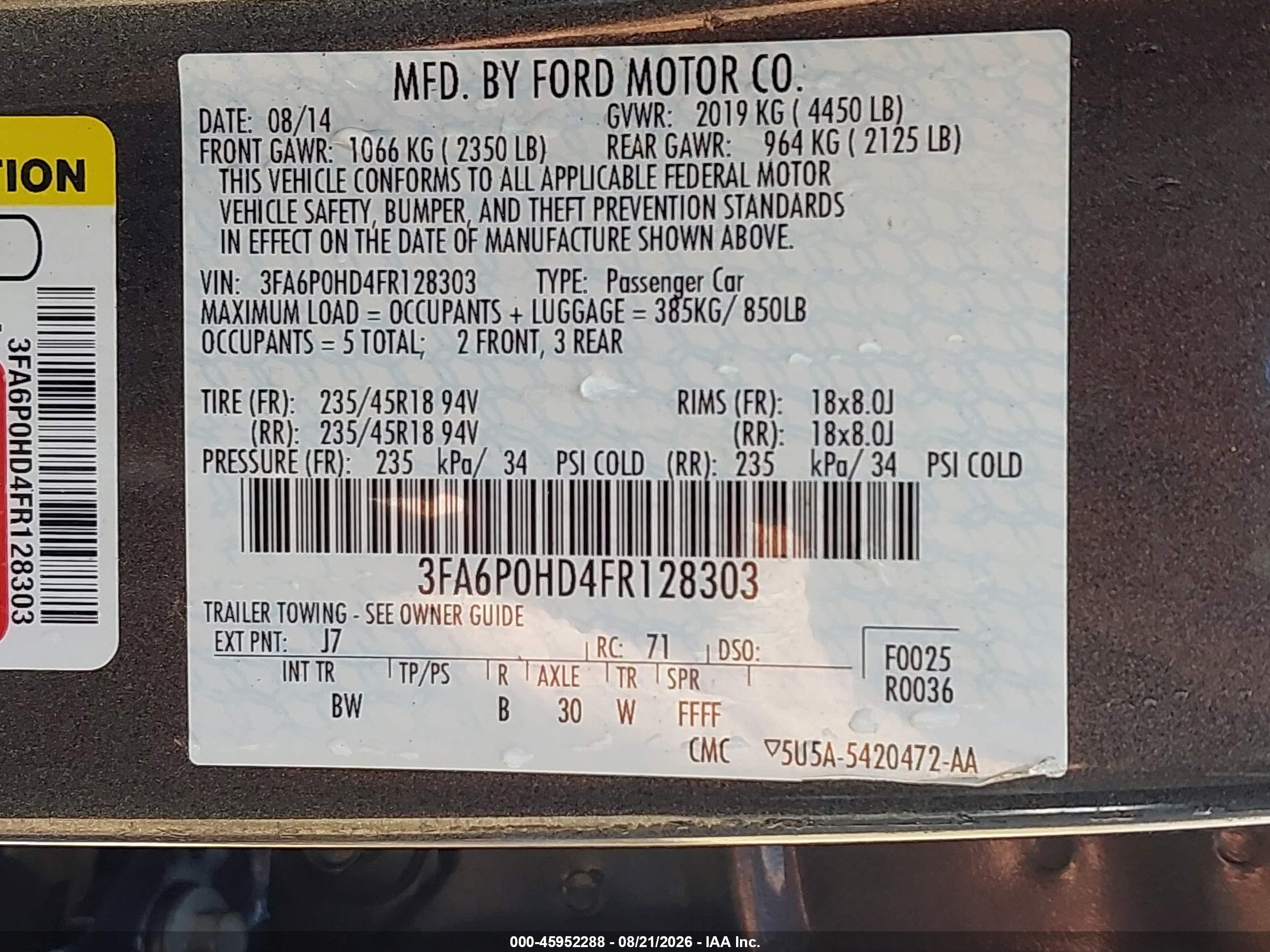 2015 Ford Fusion Se Gray vin: 3FA6P0HD4FR128303