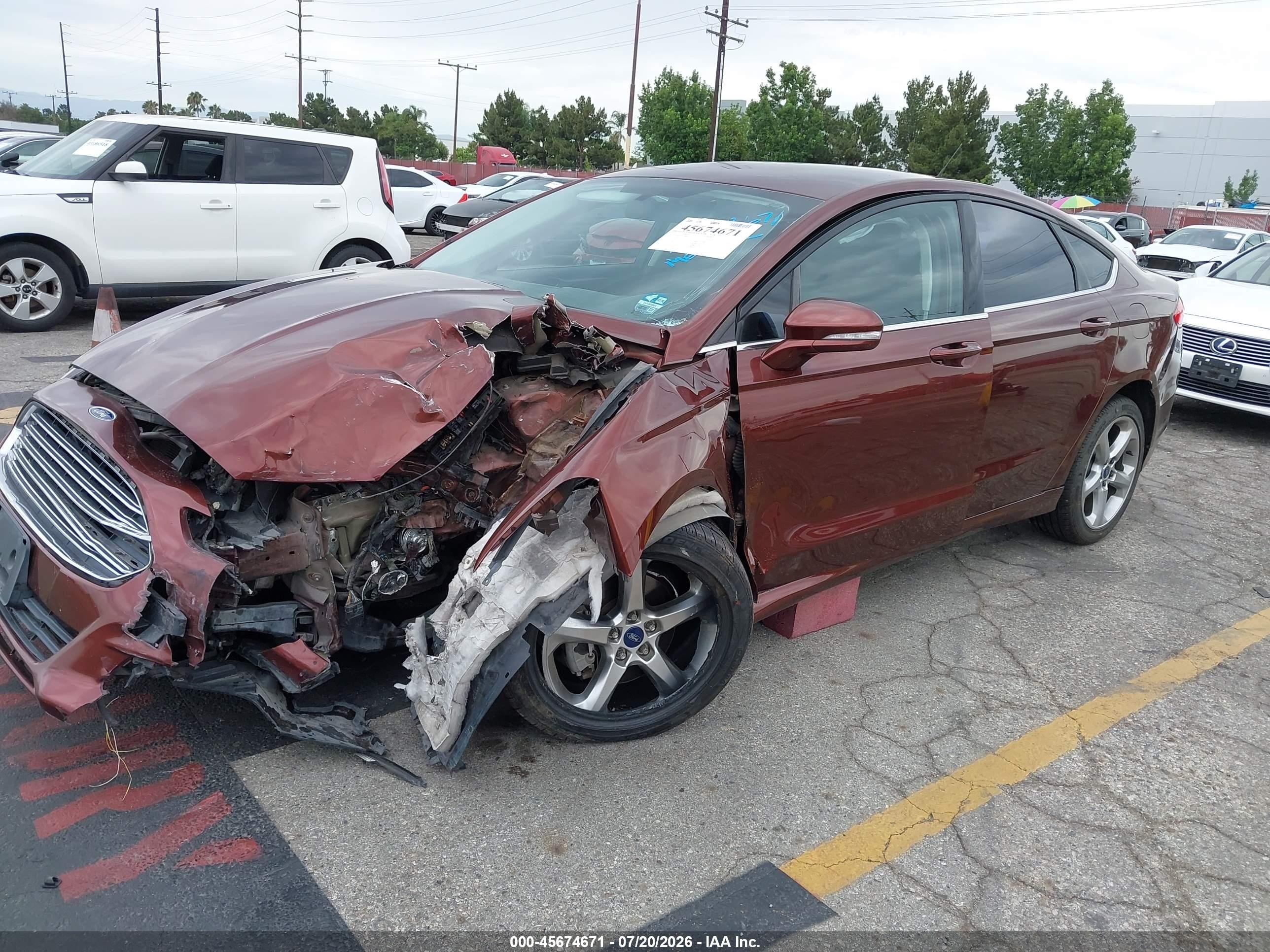 2015 Ford Fusion Se Brown vin: 3FA6P0HD4FR128883