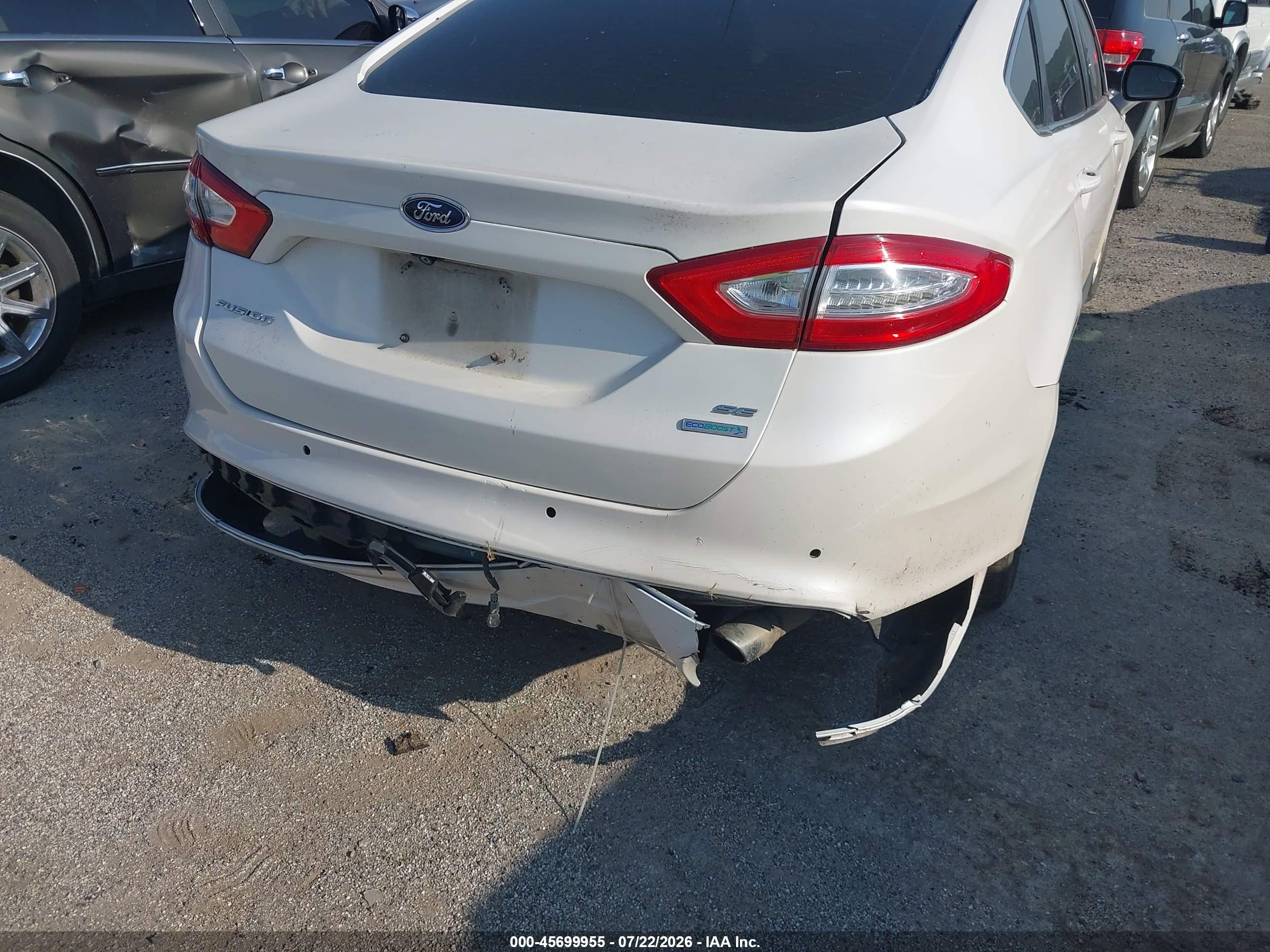 2015 Ford Fusion Se White vin: 3FA6P0HD4FR170504
