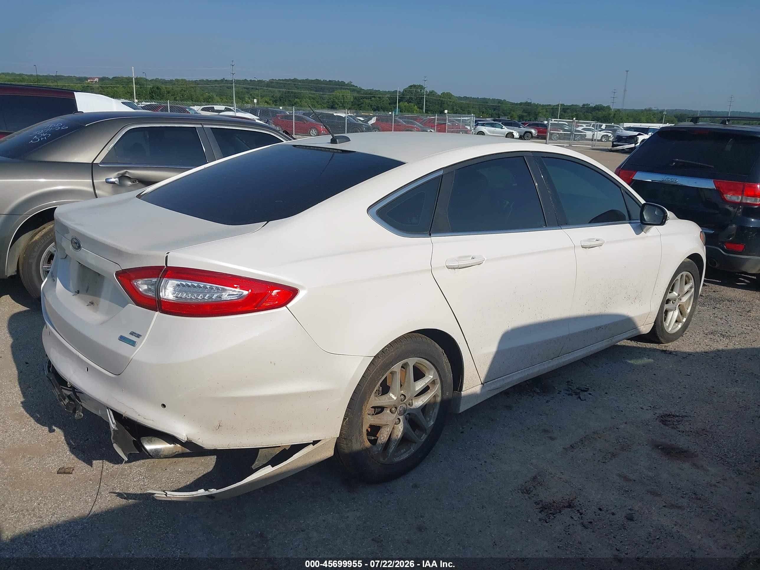 2015 Ford Fusion Se White vin: 3FA6P0HD4FR170504