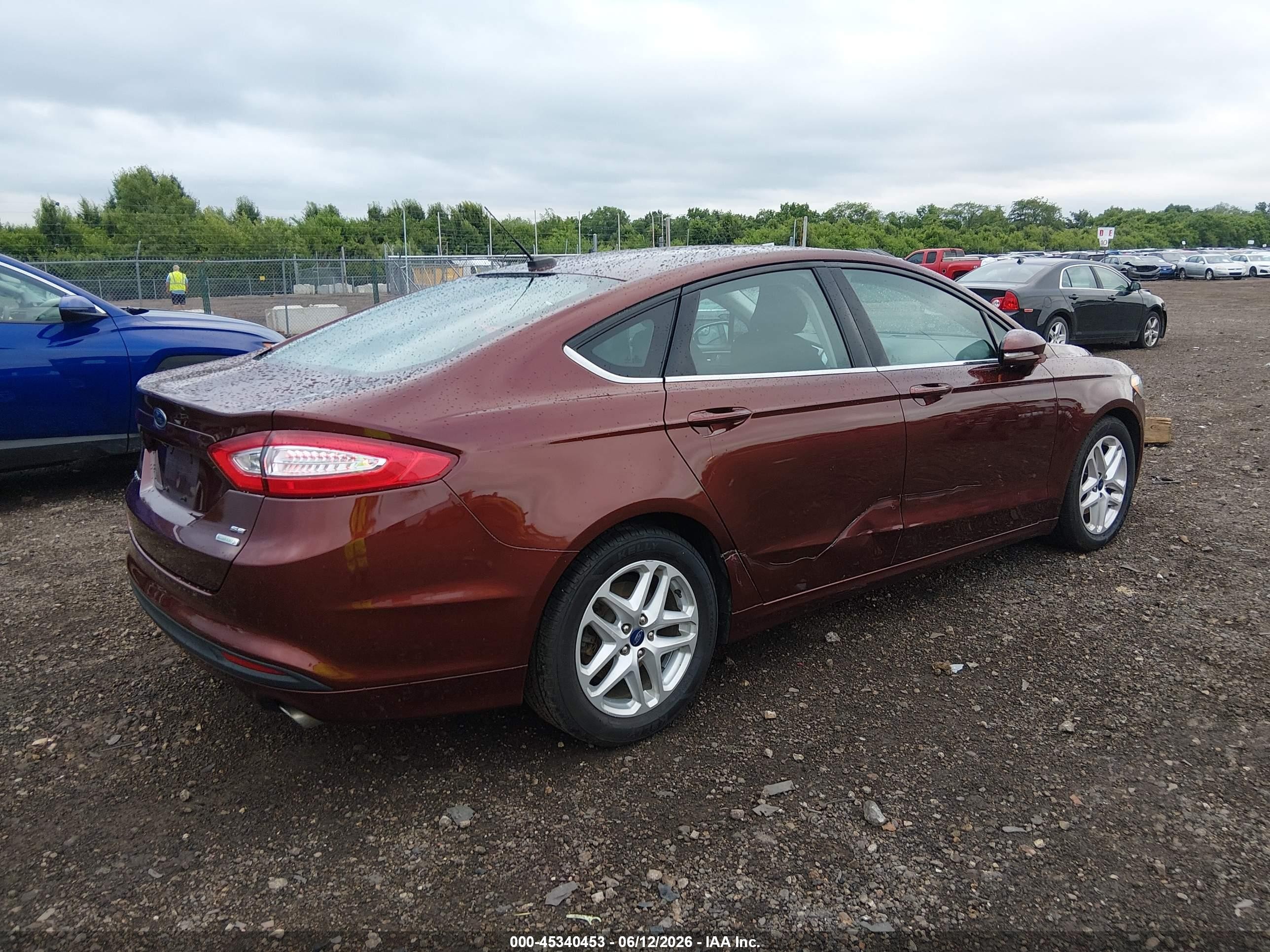 2015 Ford Fusion Se Burgundy vin: 3FA6P0HD4FR232516