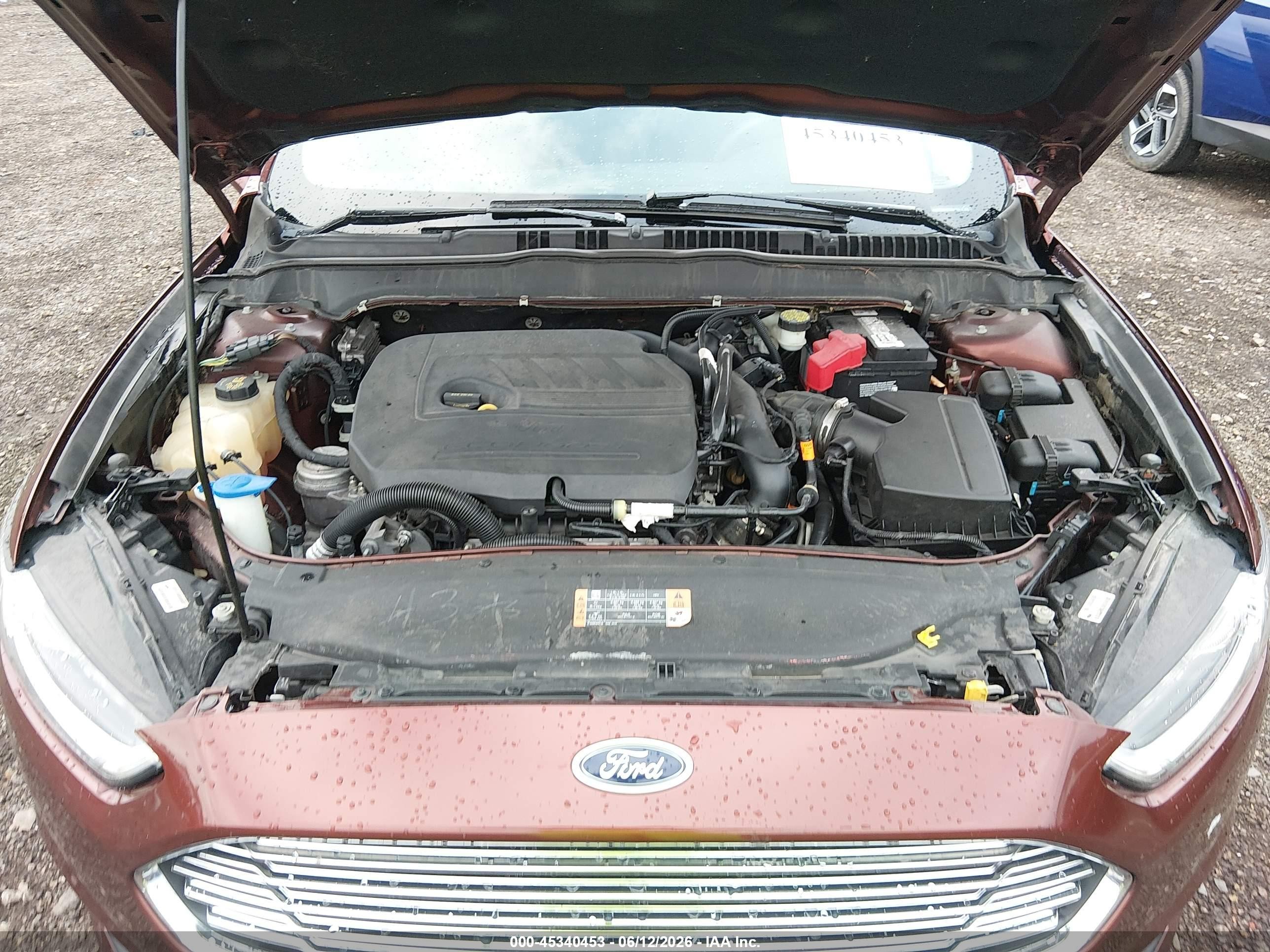 2015 Ford Fusion Se Burgundy vin: 3FA6P0HD4FR232516