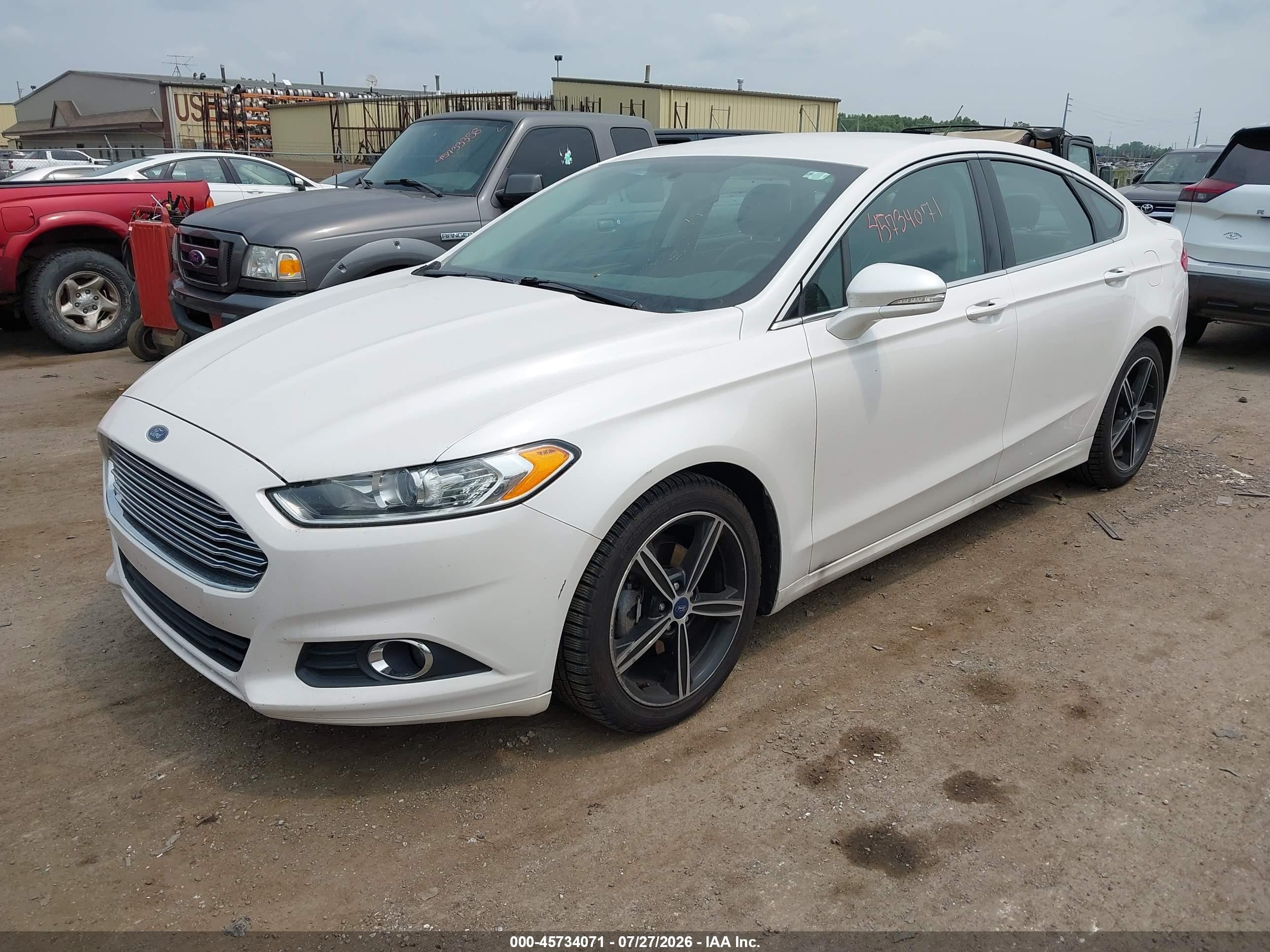 2015 Ford Fusion Se White vin: 3FA6P0HD4FR237442