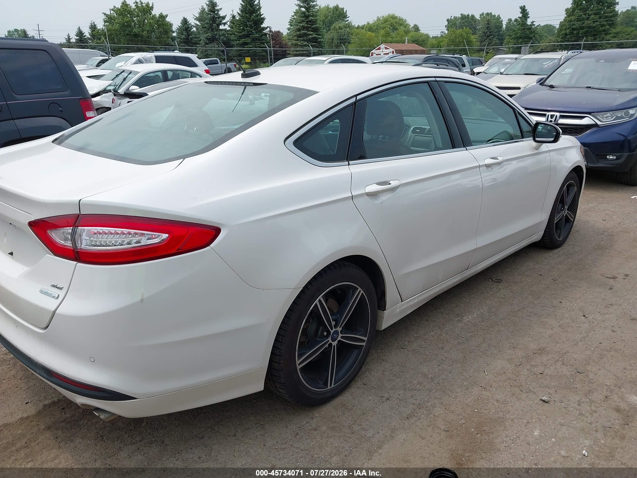 2015 Ford Fusion Se White vin: 3FA6P0HD4FR237442