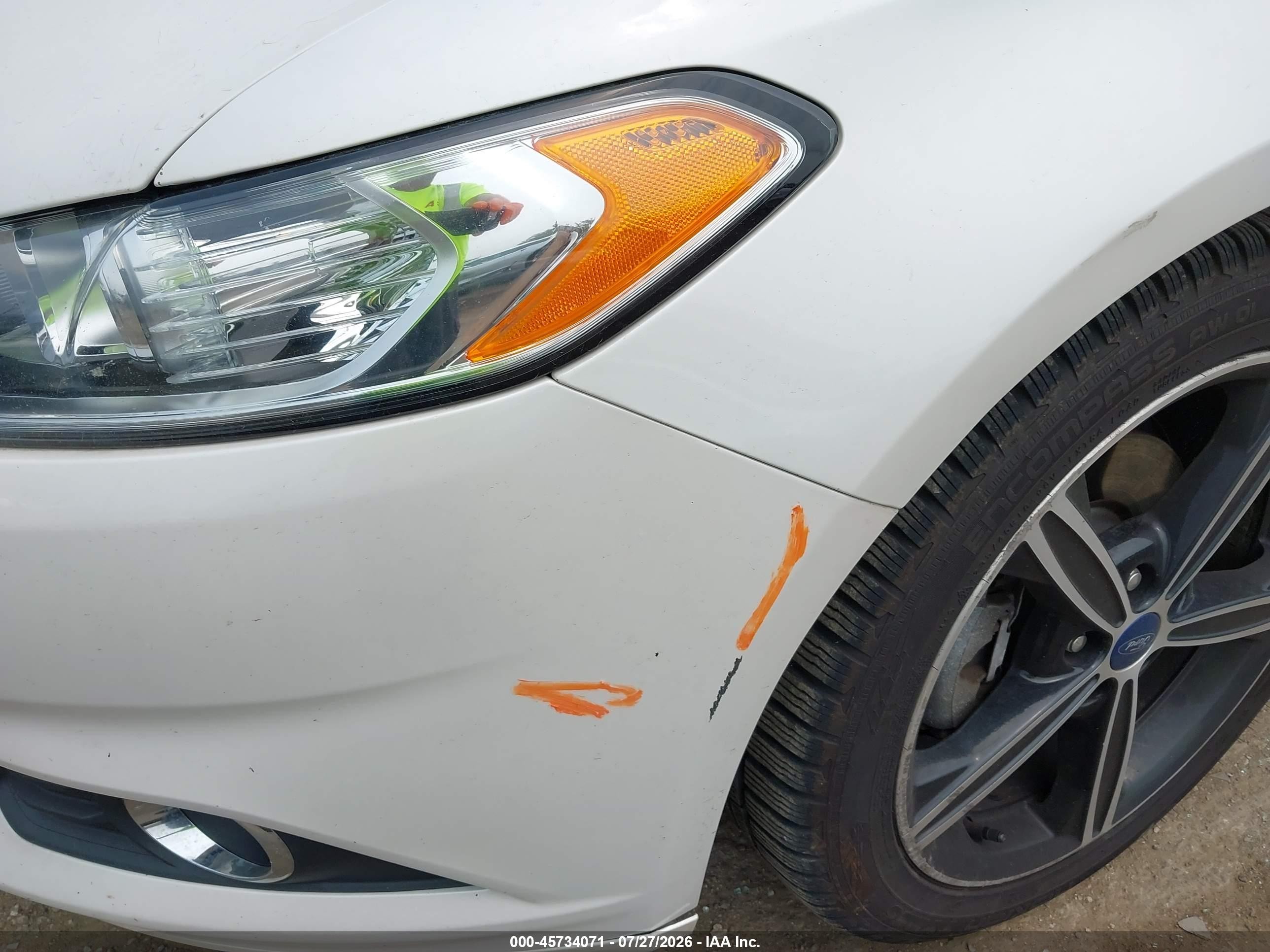 2015 Ford Fusion Se White vin: 3FA6P0HD4FR237442