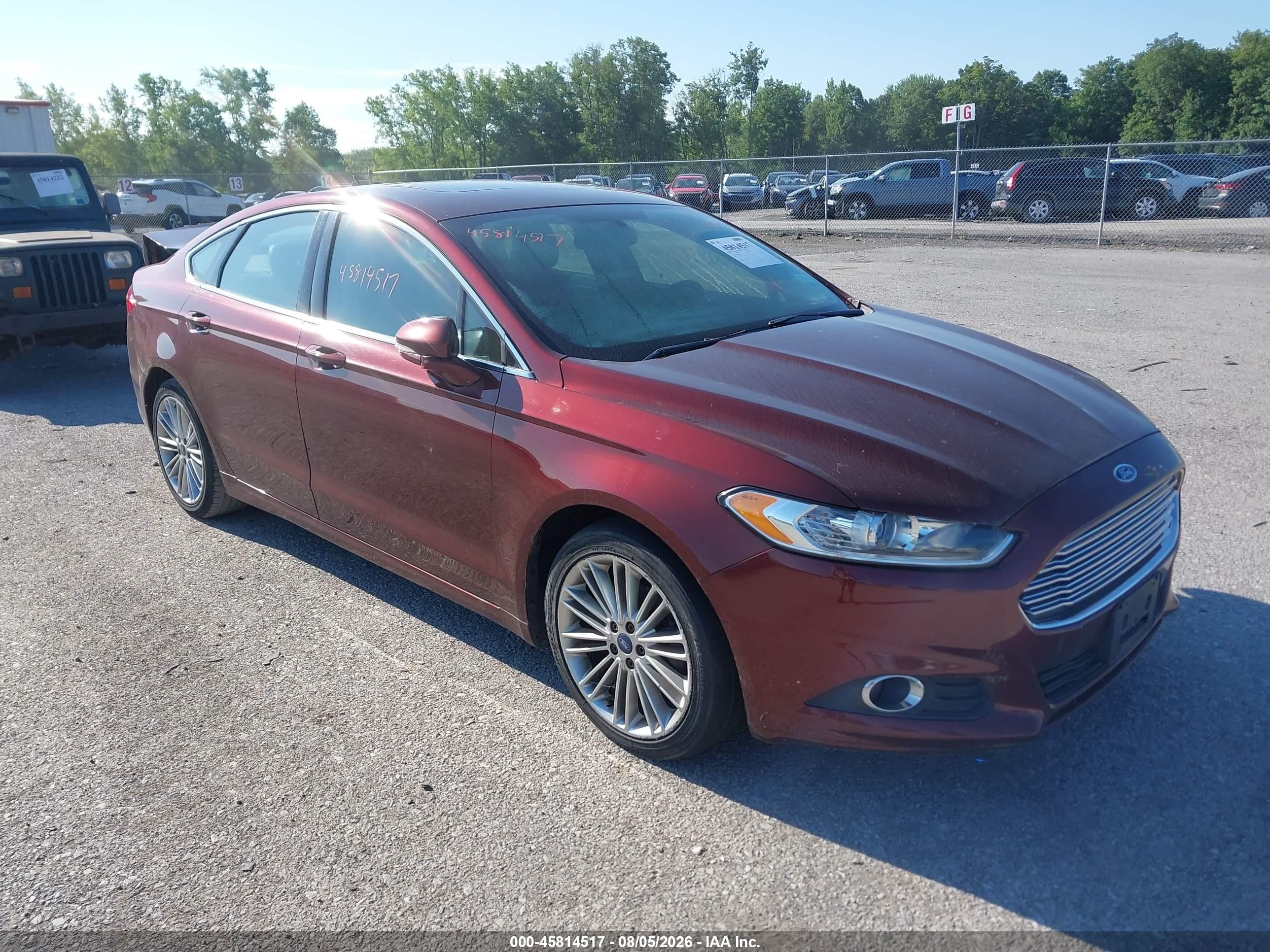 2015 Ford Fusion Se Burgundy vin: 3FA6P0HD4FR242978
