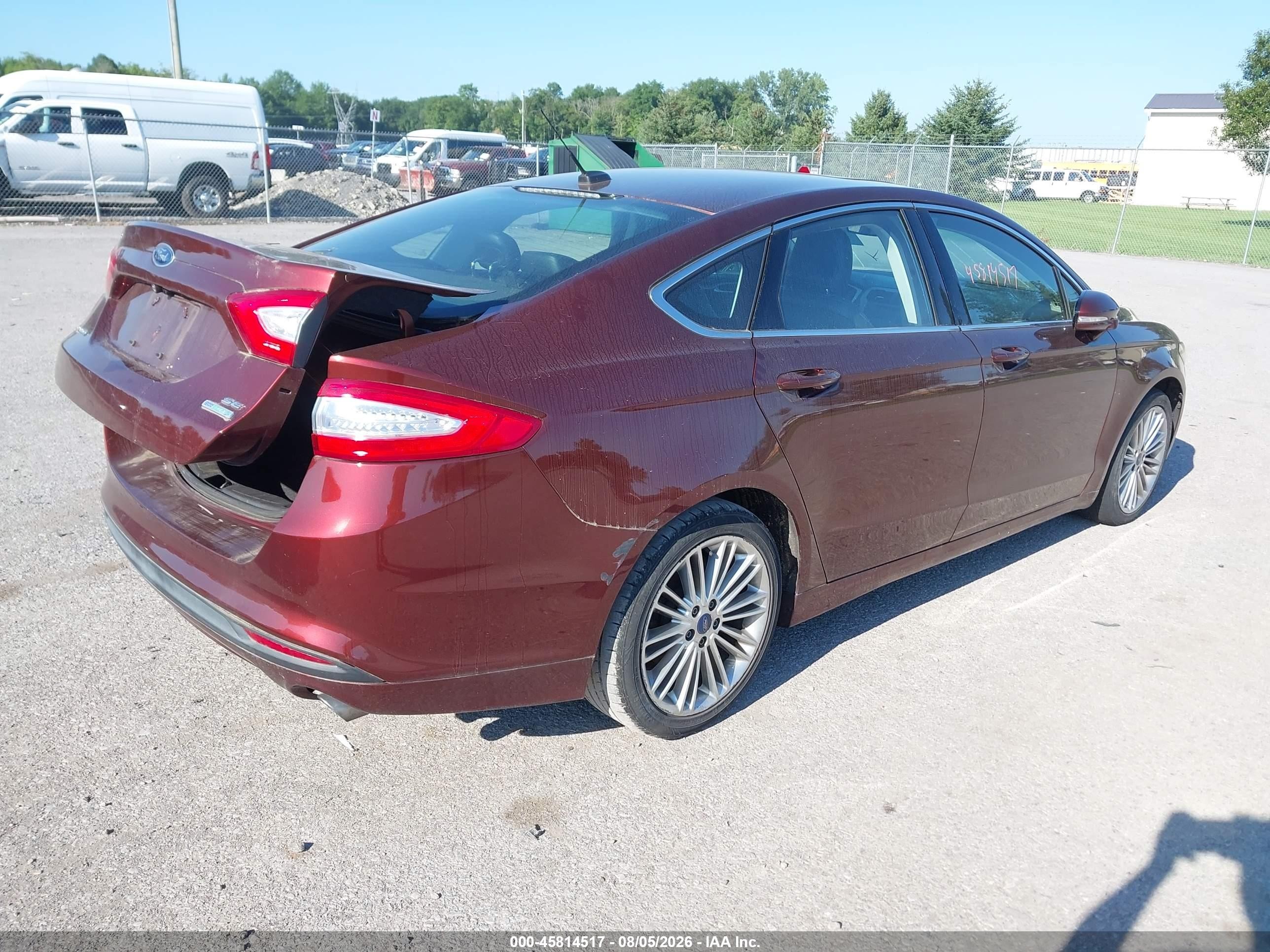 2015 Ford Fusion Se Burgundy vin: 3FA6P0HD4FR242978