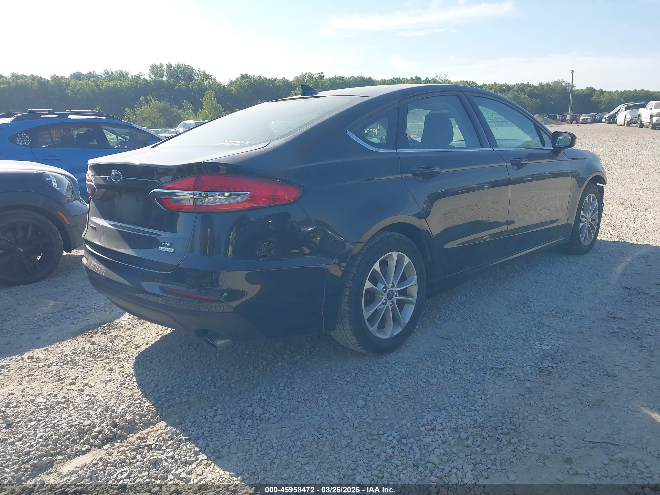 2019 Ford Fusion Se Black vin: 3FA6P0HD4KR130269