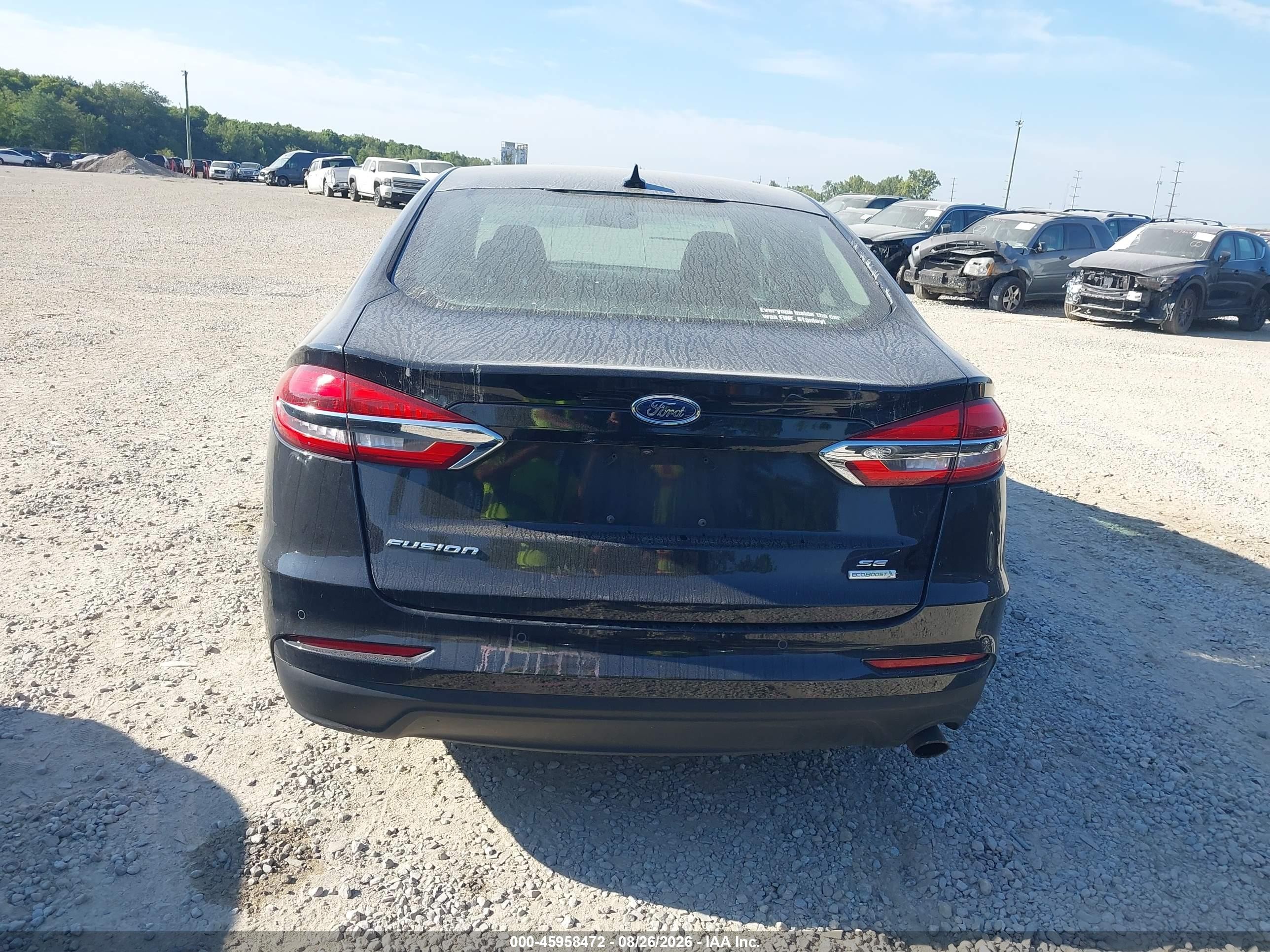 2019 Ford Fusion Se Black vin: 3FA6P0HD4KR130269