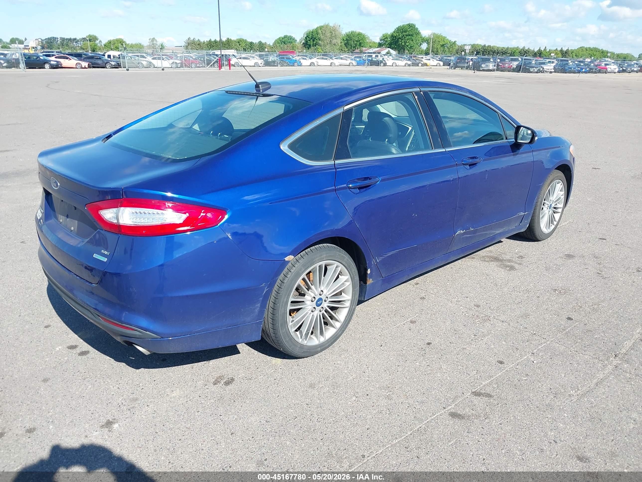 2014 Ford Fusion Se Blue vin: 3FA6P0HD5ER142144