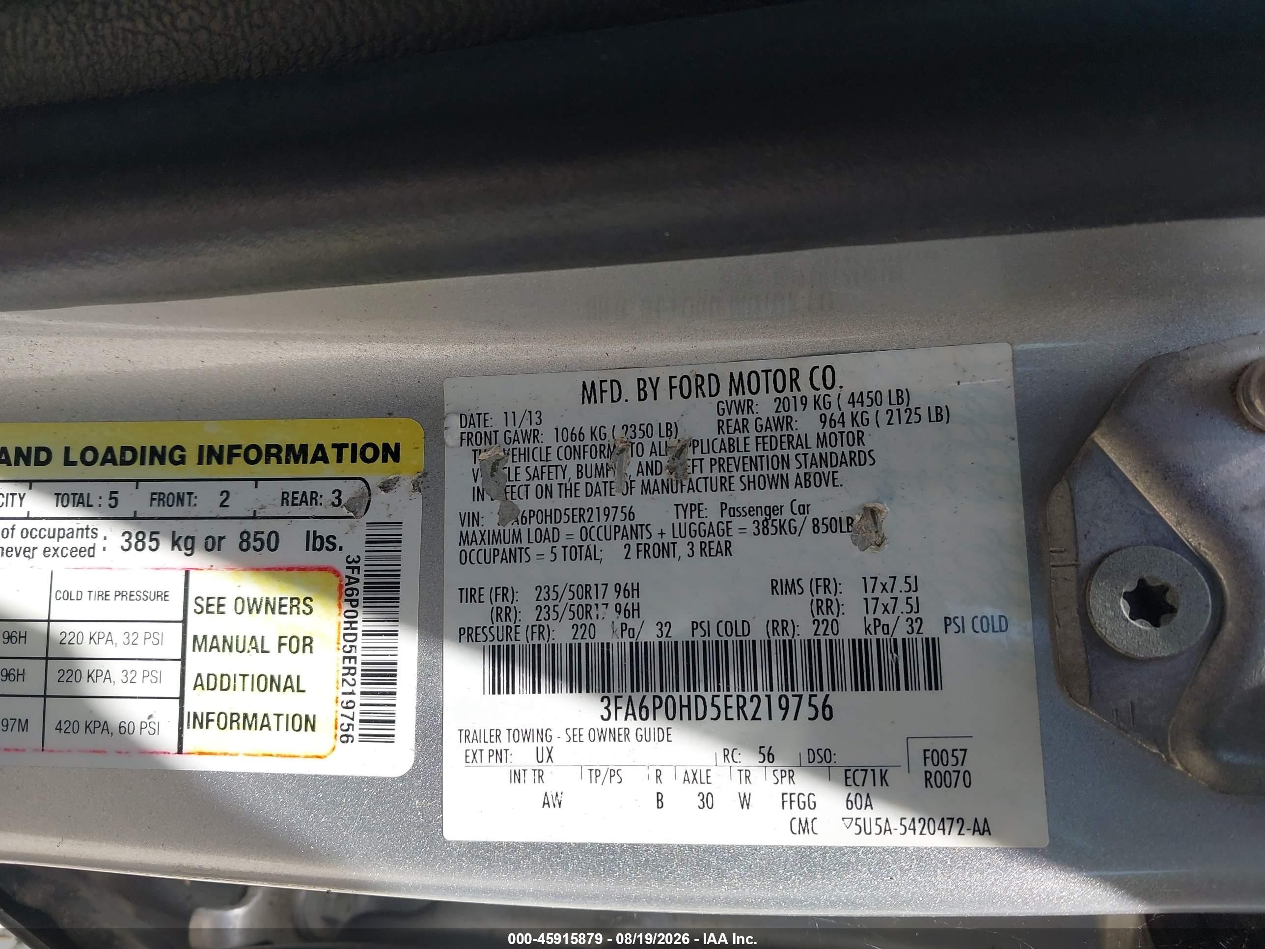 2014 Ford Fusion Se Silver vin: 3FA6P0HD5ER219756
