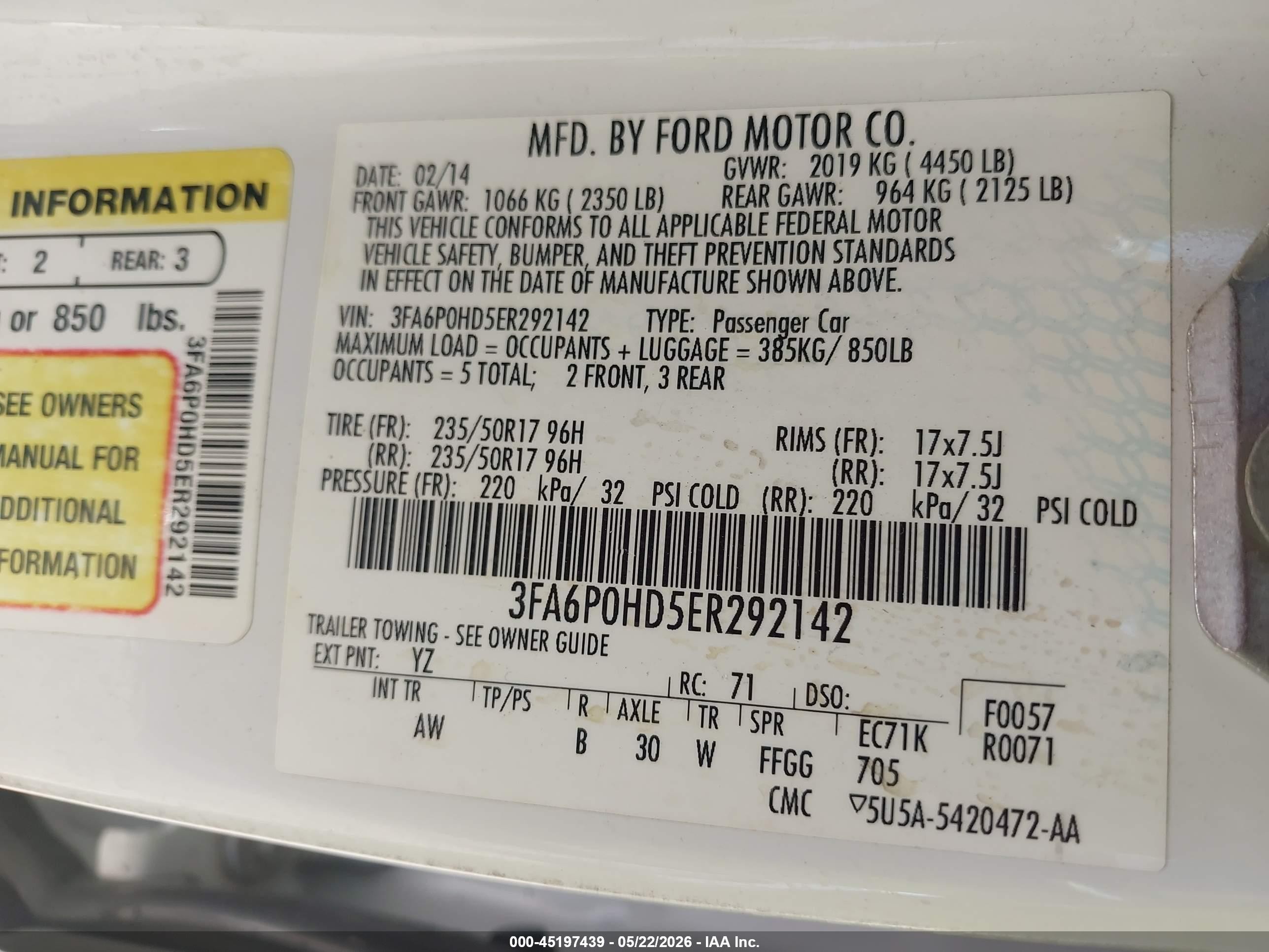 2014 Ford Fusion Se White vin: 3FA6P0HD5ER292142
