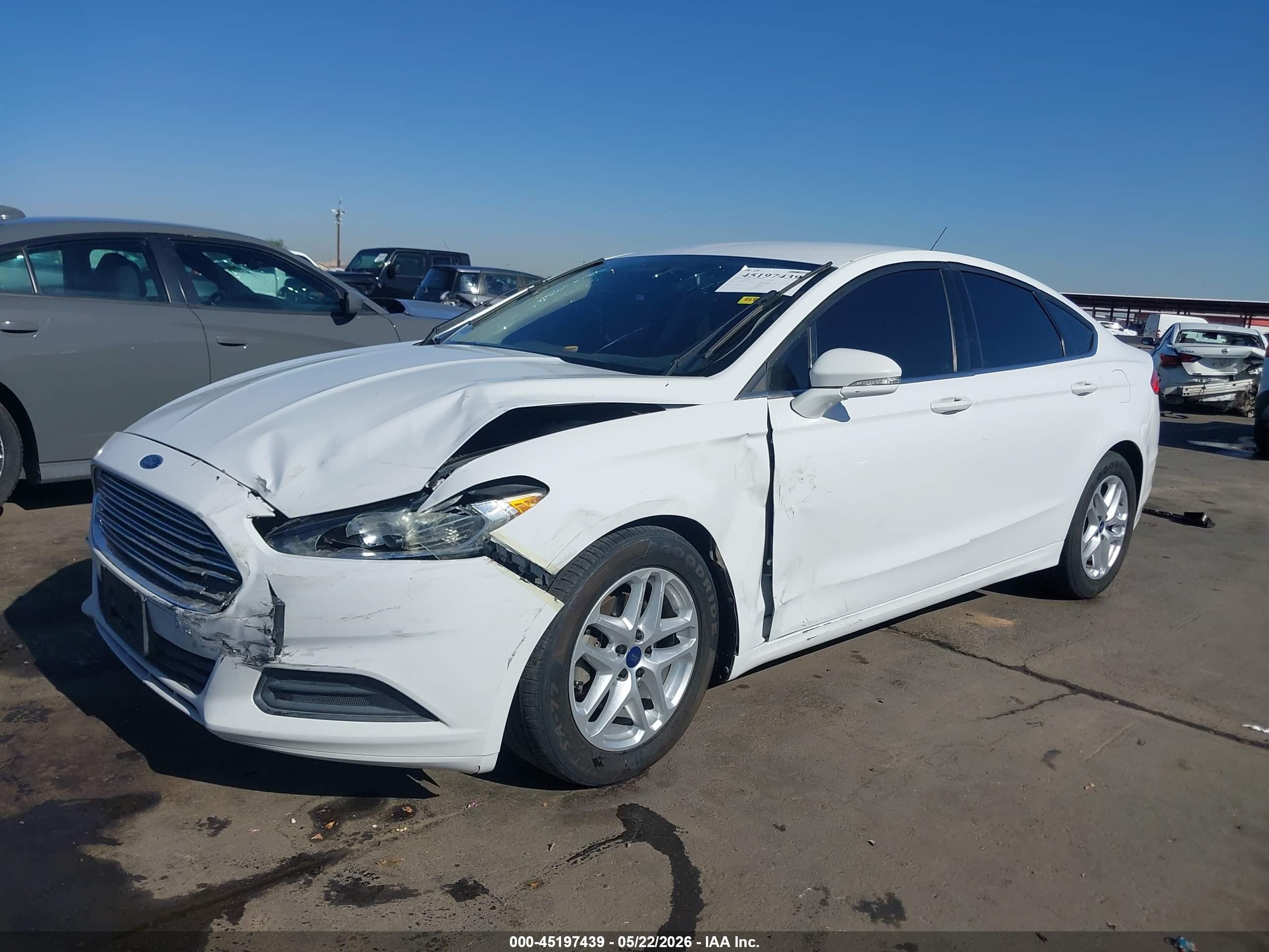 2014 Ford Fusion Se White vin: 3FA6P0HD5ER292142