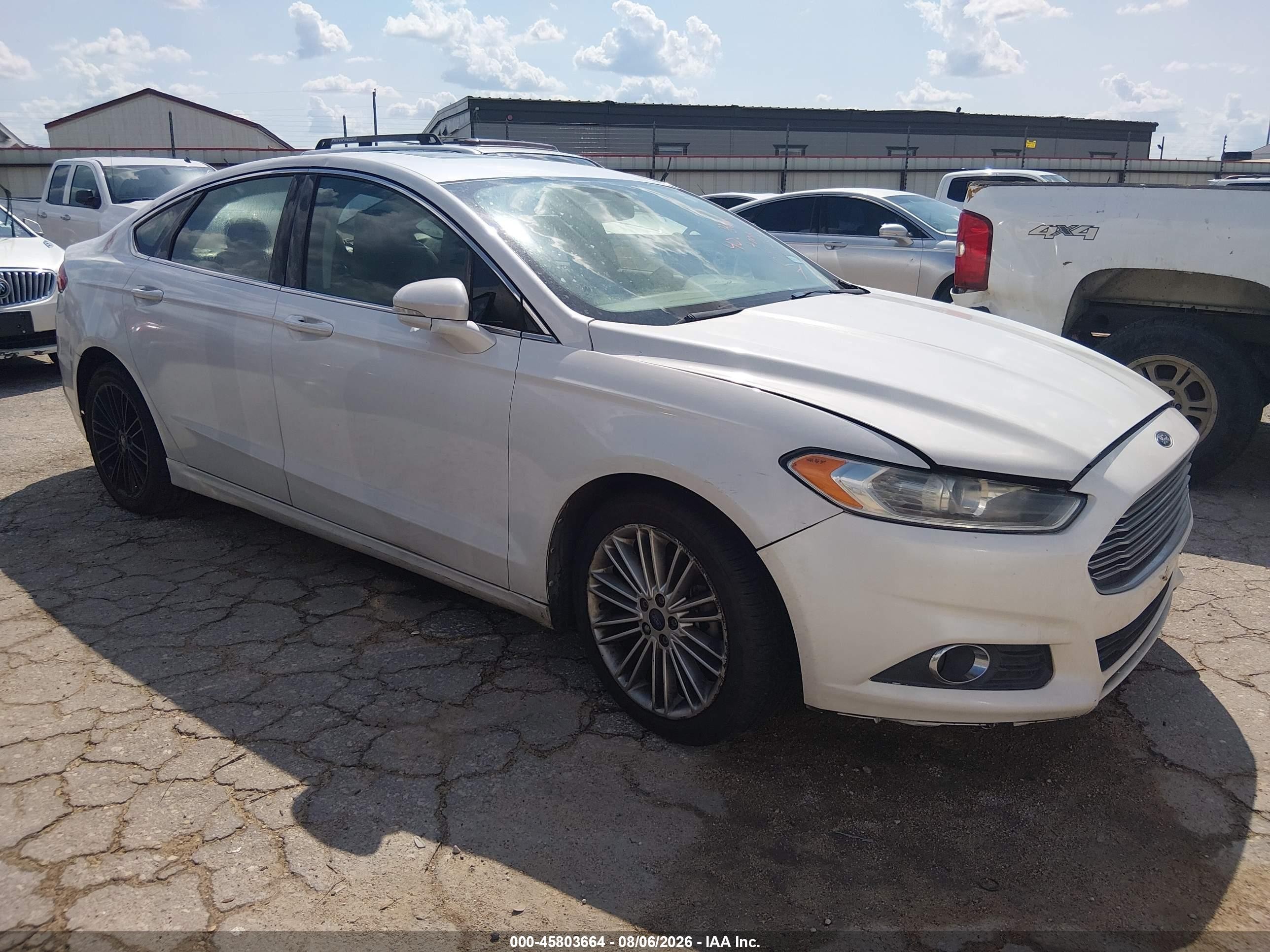2014 Ford Fusion Se White vin: 3FA6P0HD5ER391172