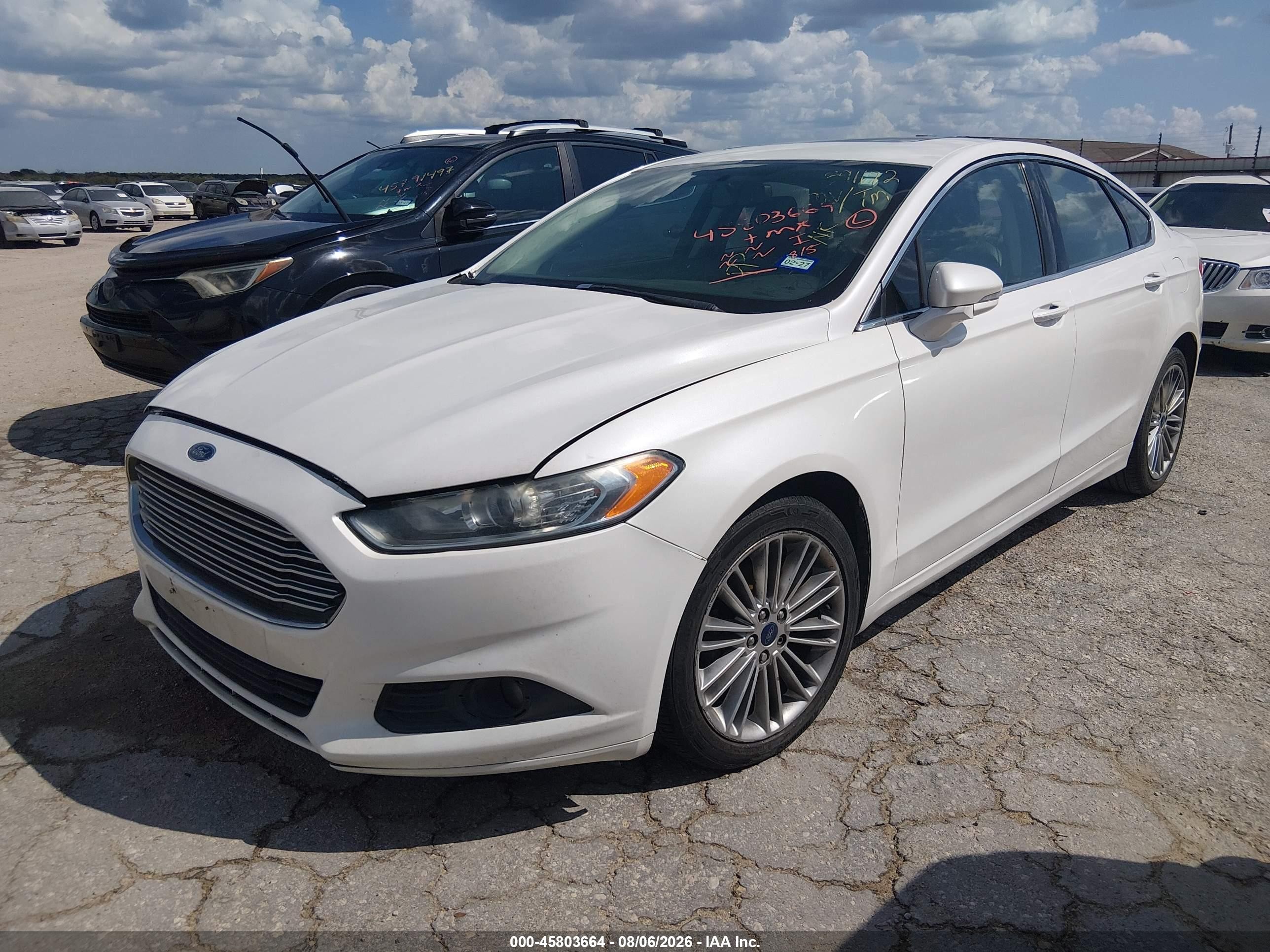 2014 Ford Fusion Se White vin: 3FA6P0HD5ER391172