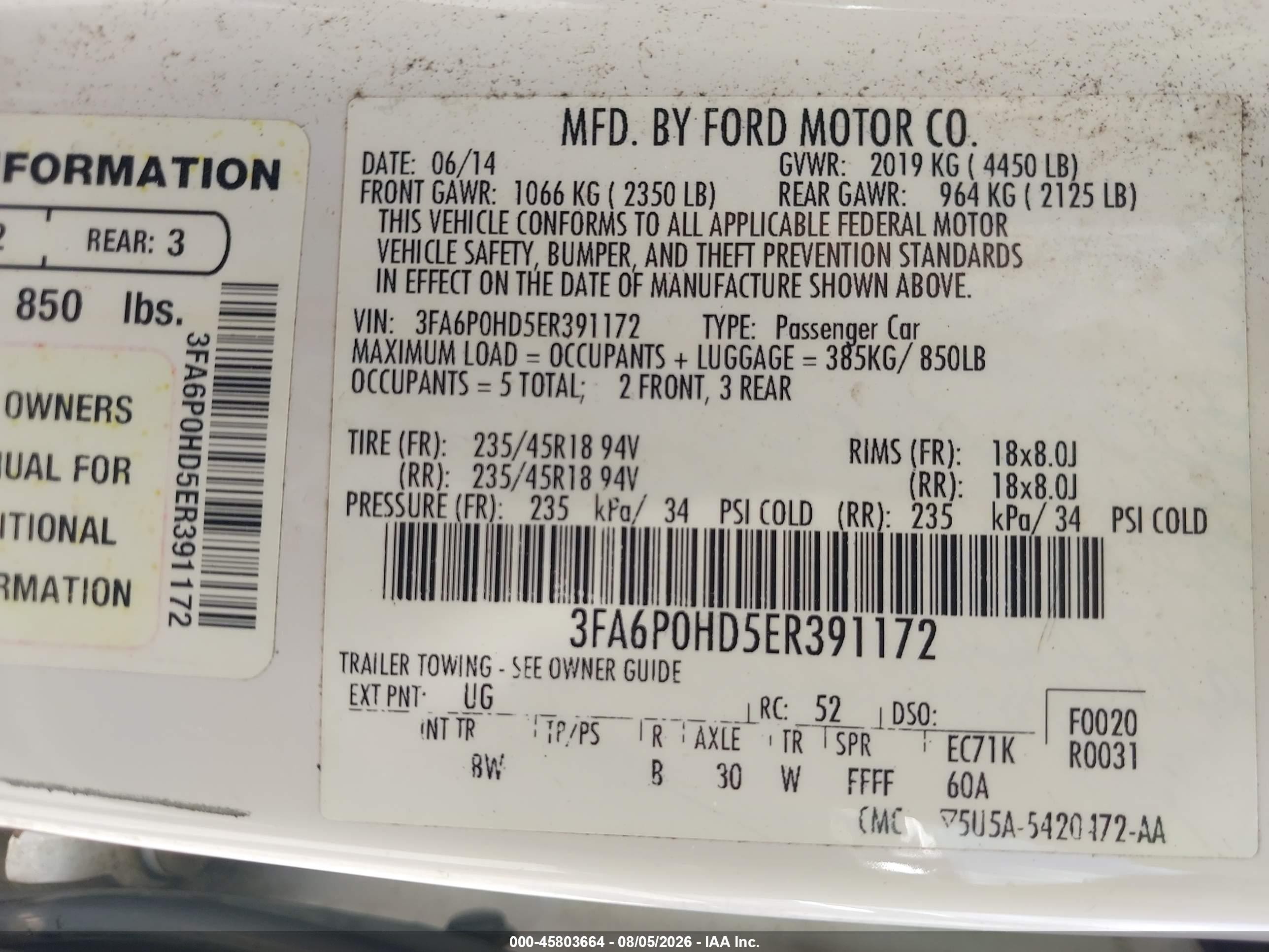 2014 Ford Fusion Se White vin: 3FA6P0HD5ER391172