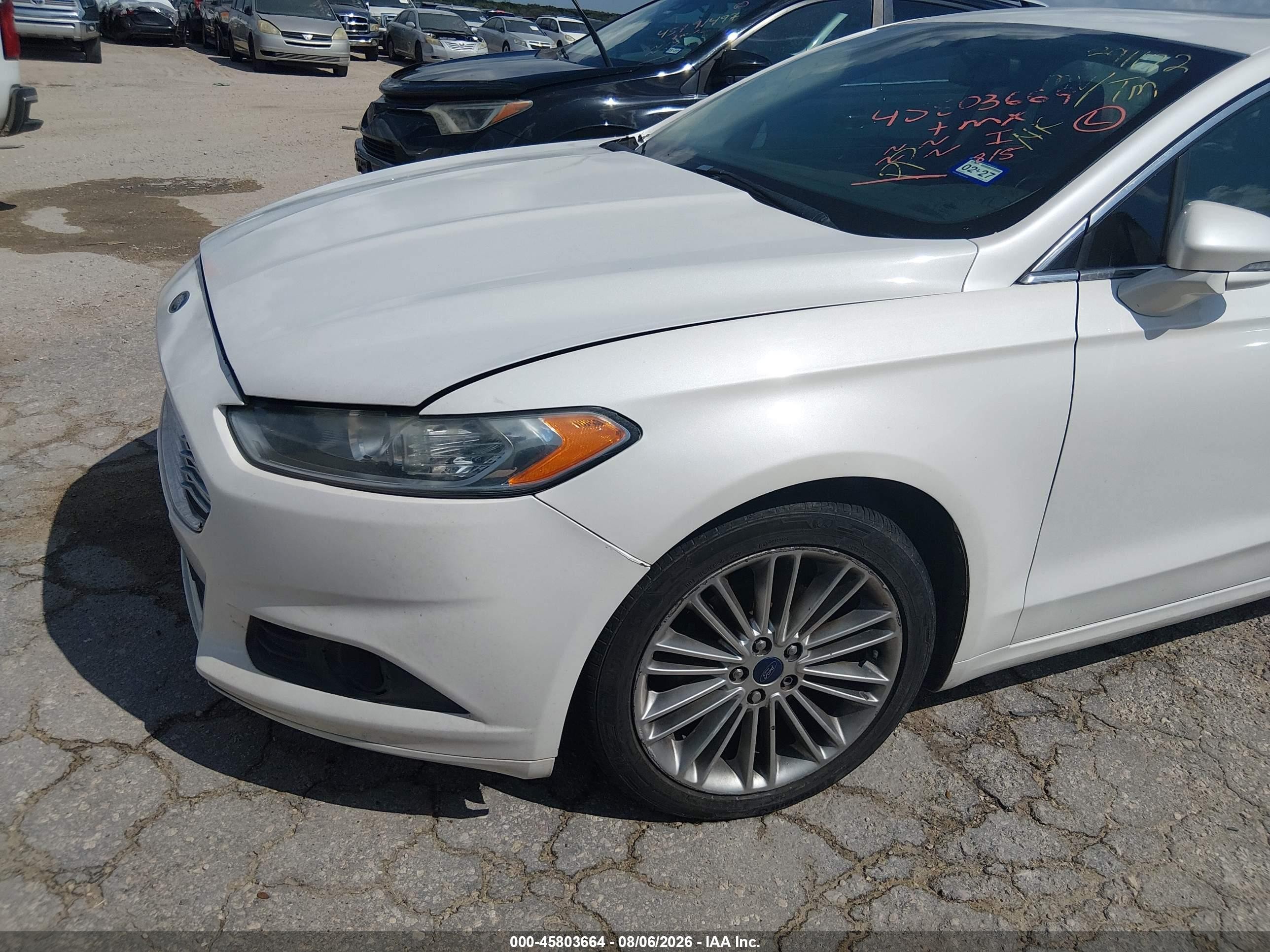 2014 Ford Fusion Se White vin: 3FA6P0HD5ER391172