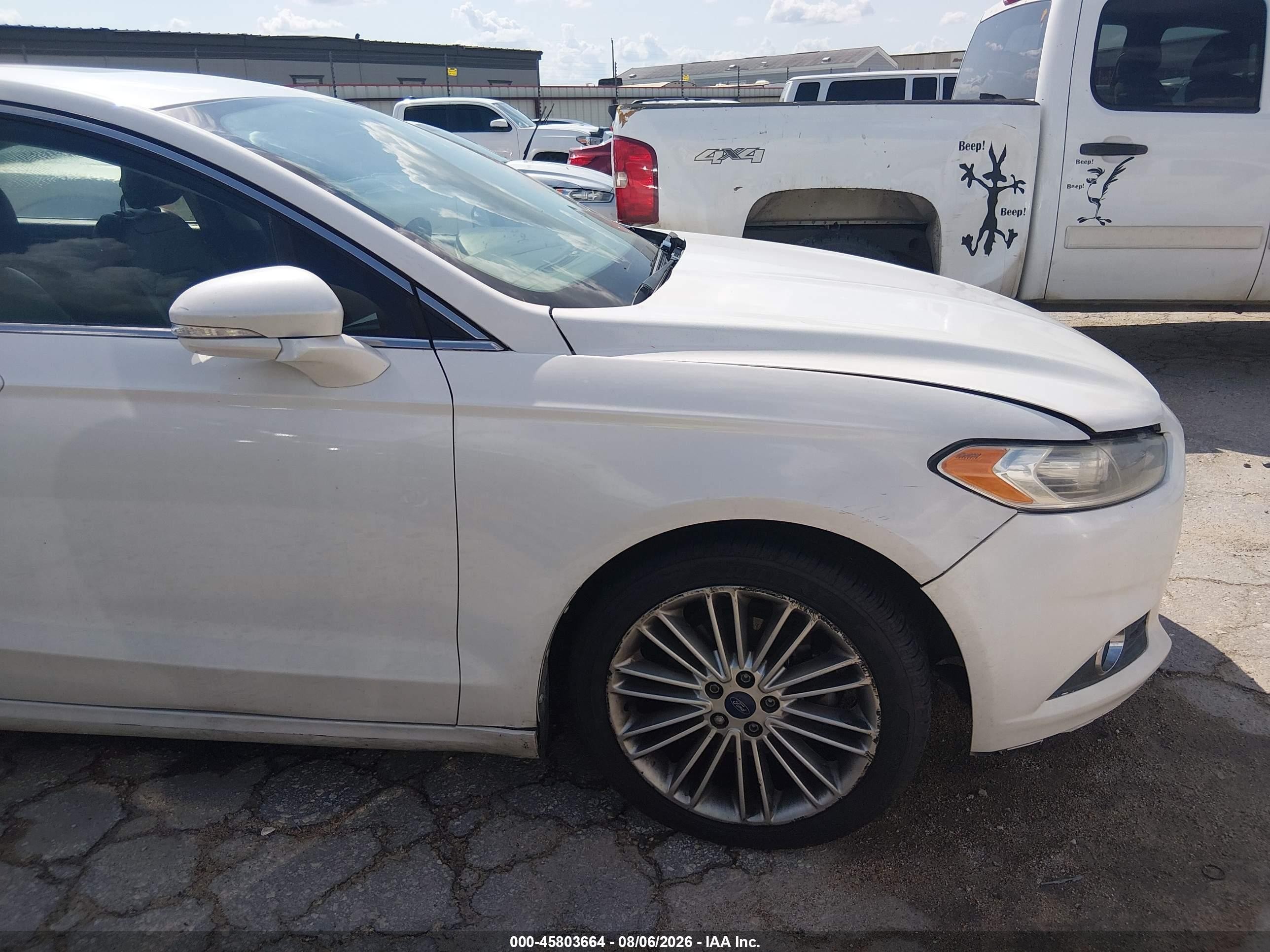 2014 Ford Fusion Se White vin: 3FA6P0HD5ER391172