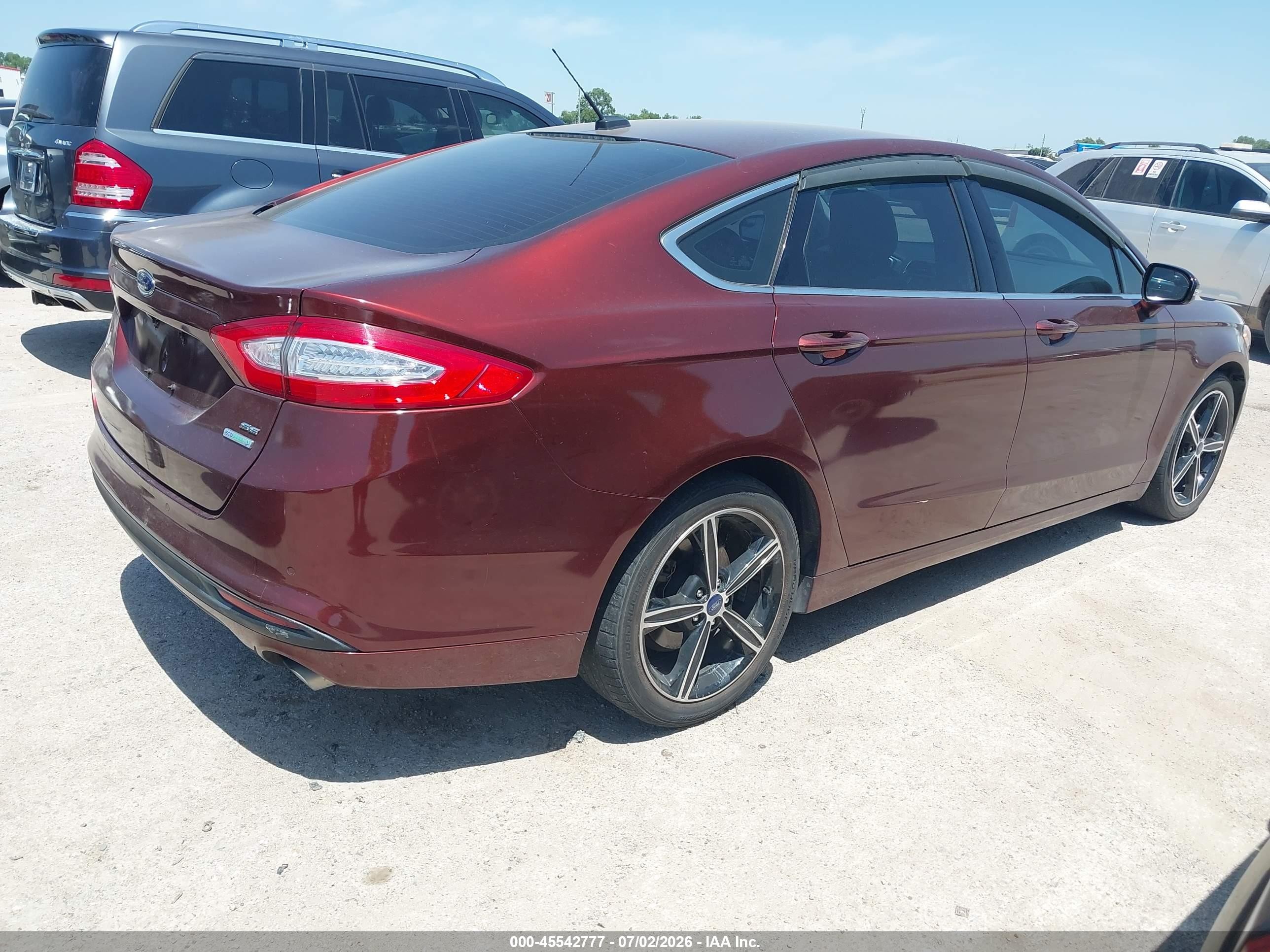 2015 Ford Fusion Se Burgundy vin: 3FA6P0HD5FR104074