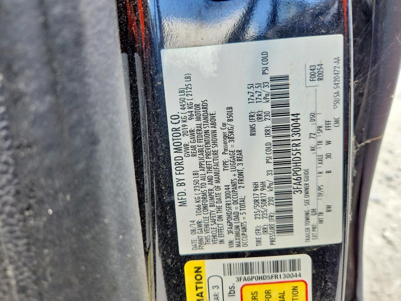 2015 Ford Fusion Se Black vin: 3FA6P0HD5FR130044