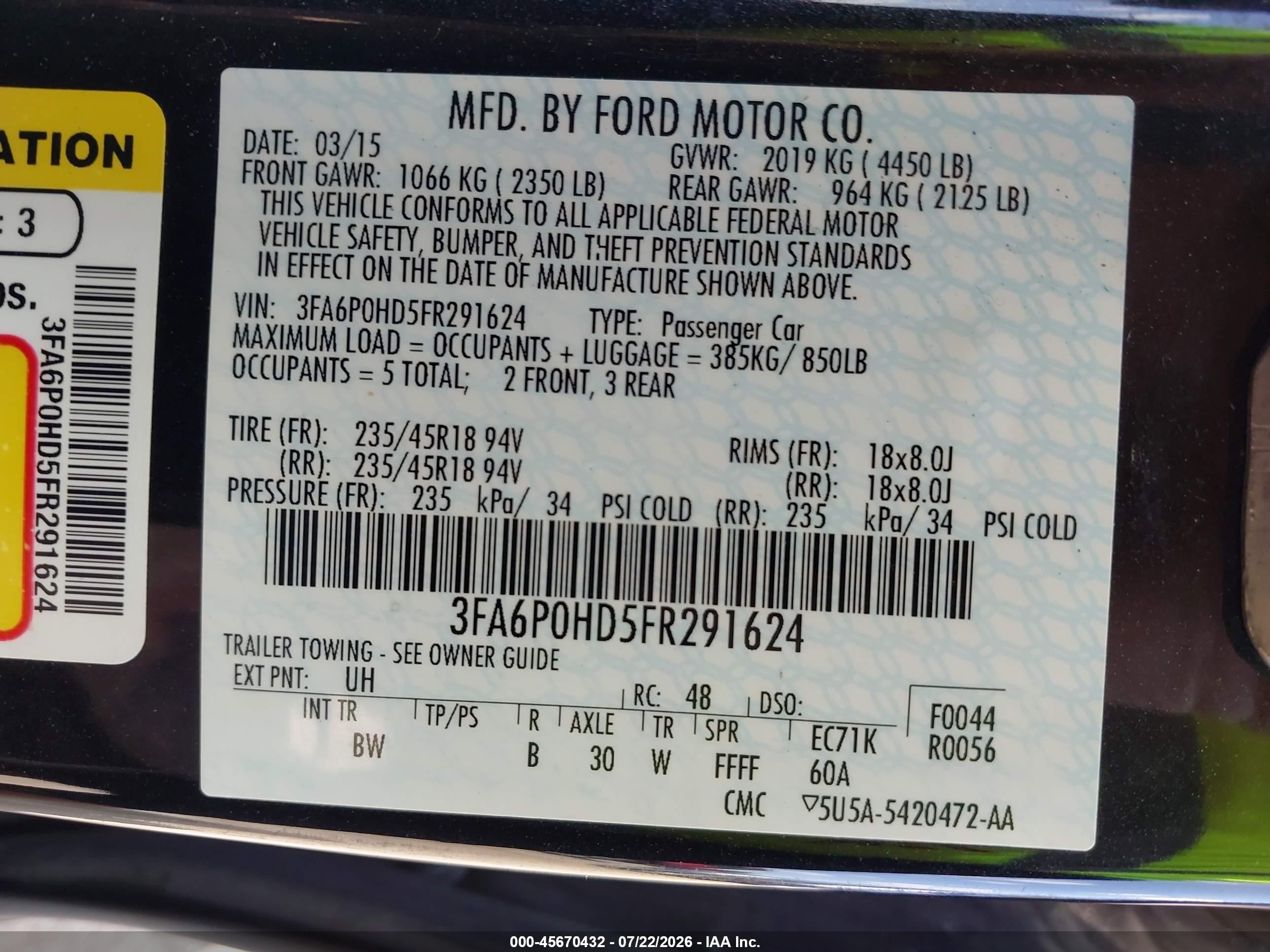 2015 Ford Fusion Se Black vin: 3FA6P0HD5FR291624