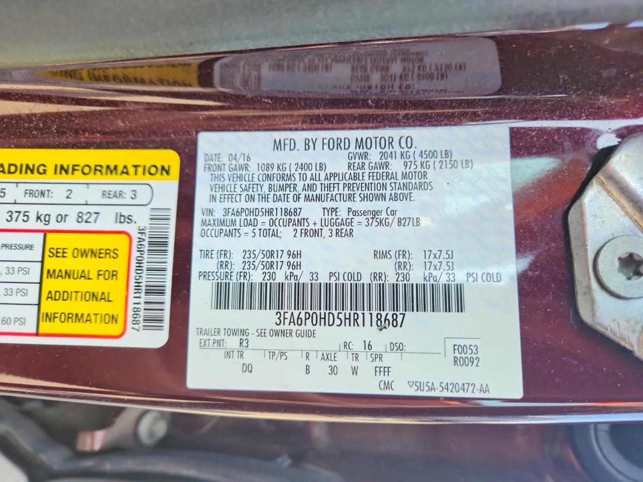2017 Ford Fusion Se Фиолетовый vin: 3FA6P0HD5HR118687