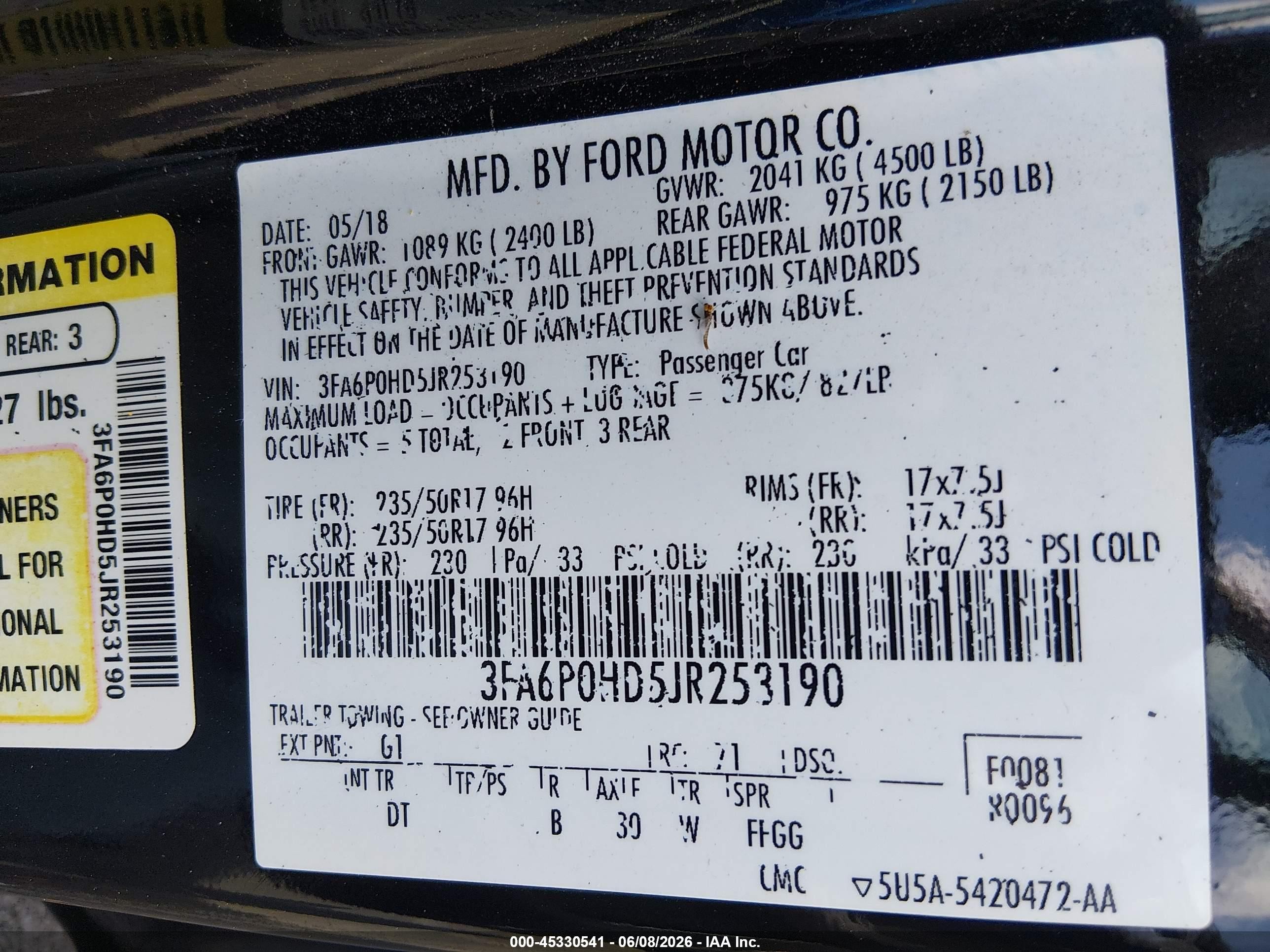 2018 Ford Fusion Se Black vin: 3FA6P0HD5JR253190
