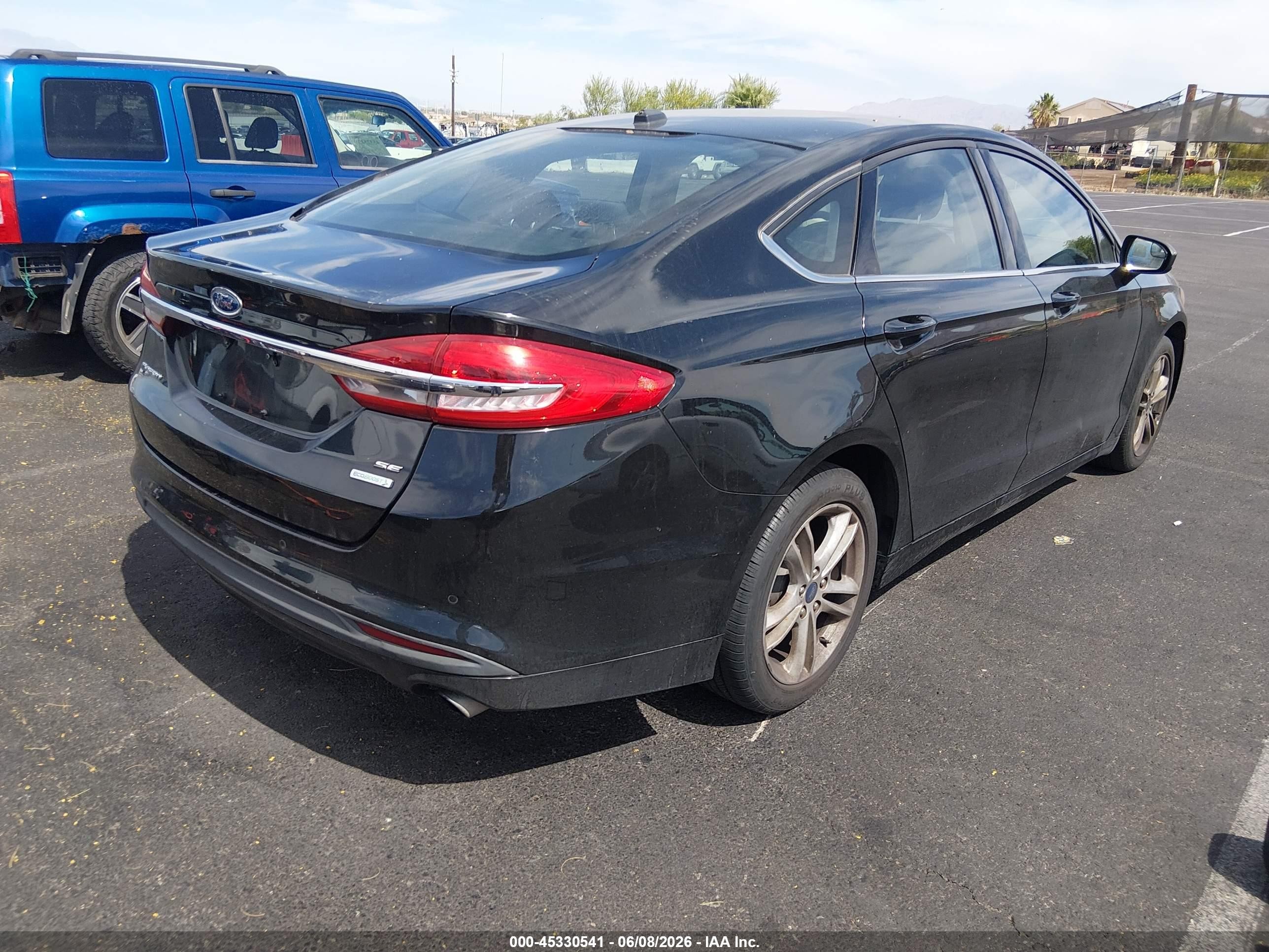 2018 Ford Fusion Se Black vin: 3FA6P0HD5JR253190