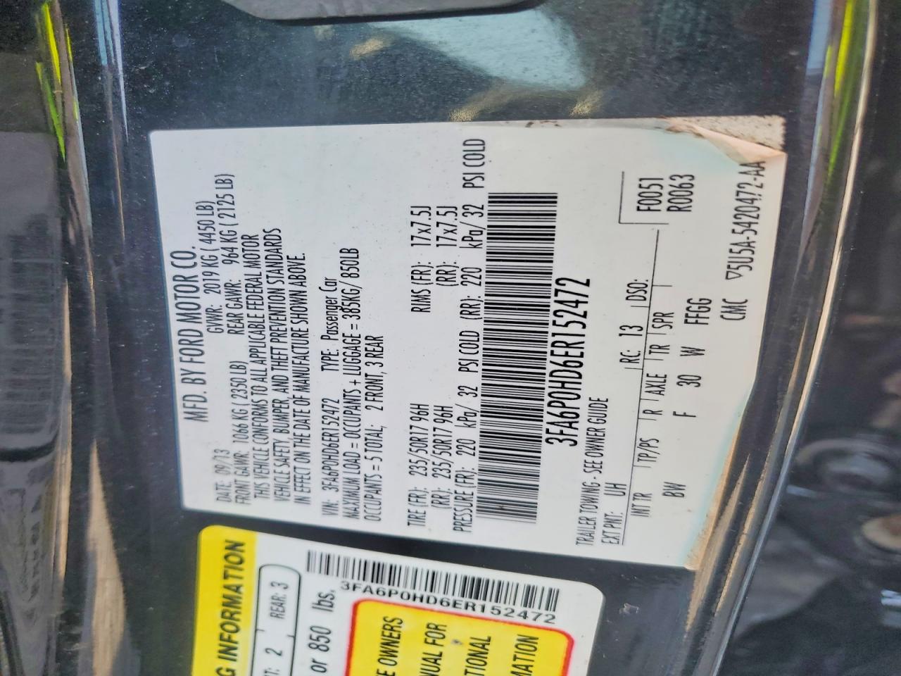 2014 Ford Fusion Se Black vin: 3FA6P0HD6ER152472