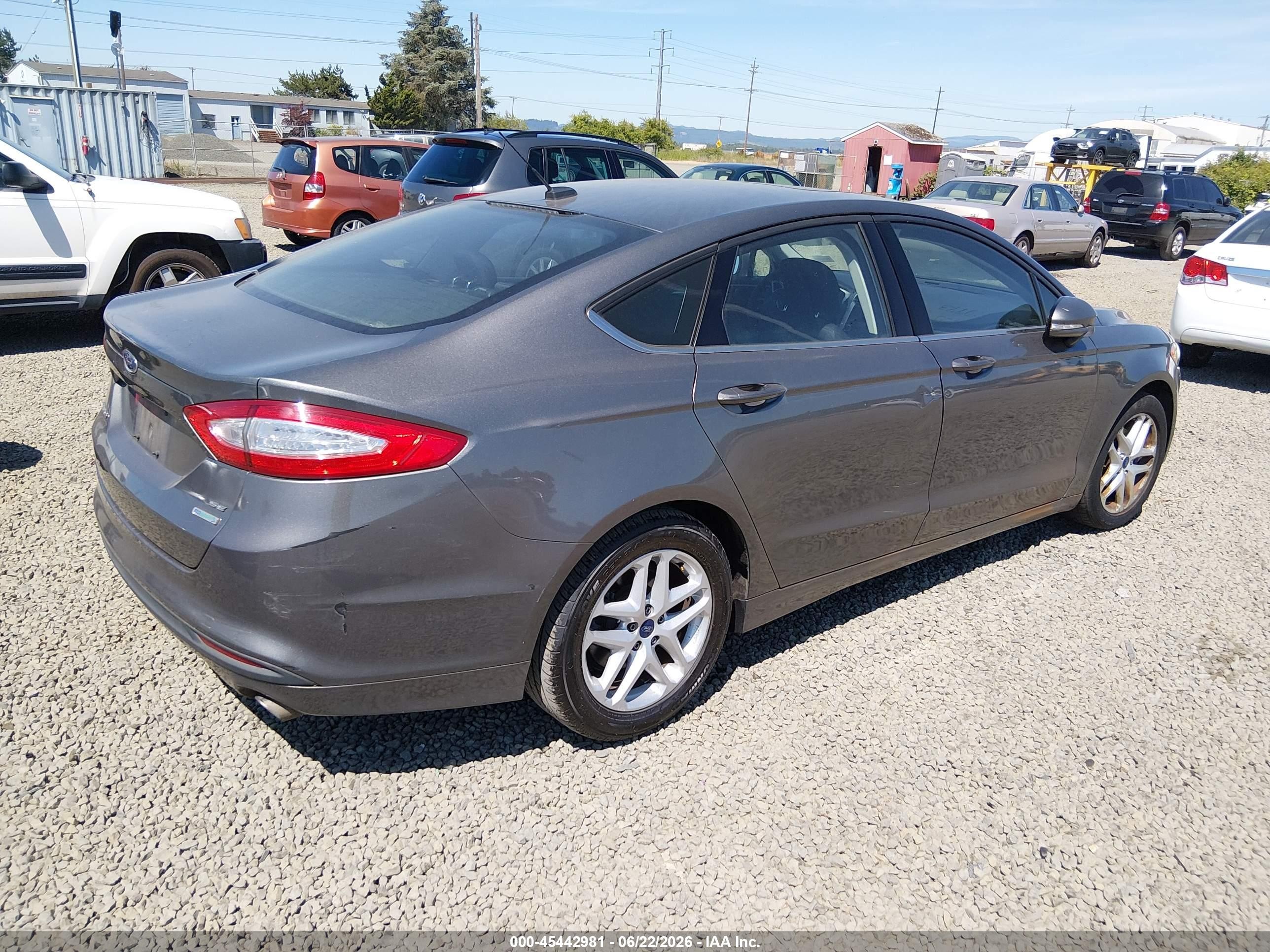 2014 Ford Fusion Se Gray vin: 3FA6P0HD6ER188128