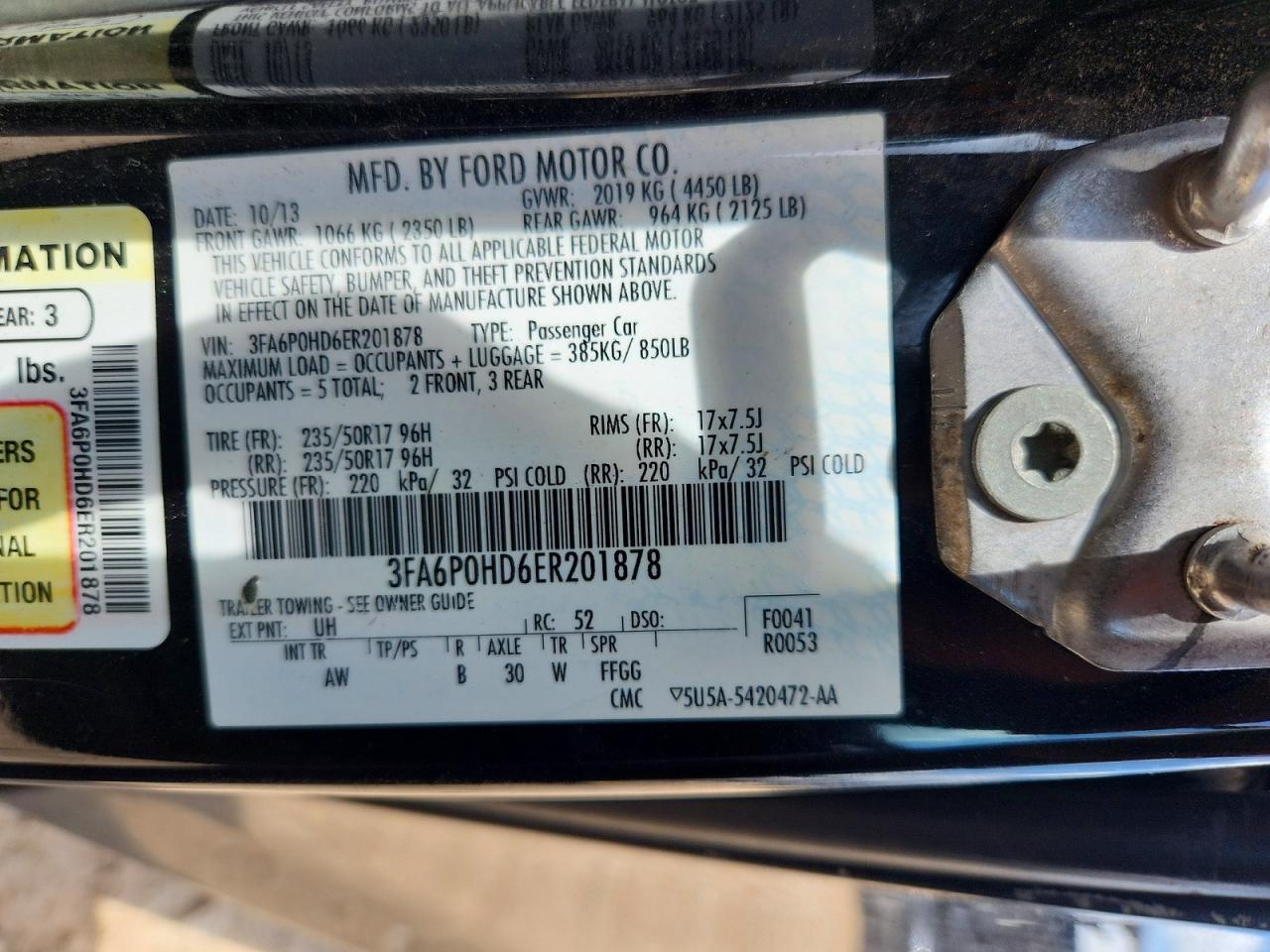2014 Ford Fusion Se Черный vin: 3FA6P0HD6ER201878